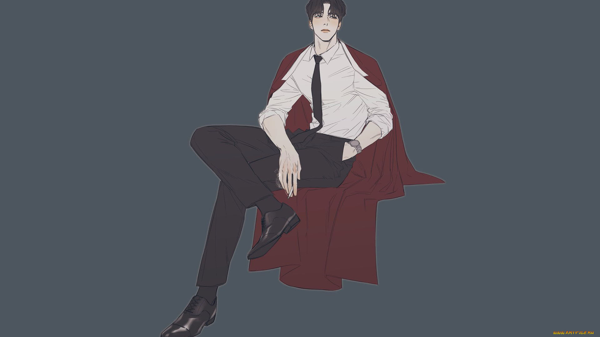 аниме, unknown, , другое, , парень, плащ