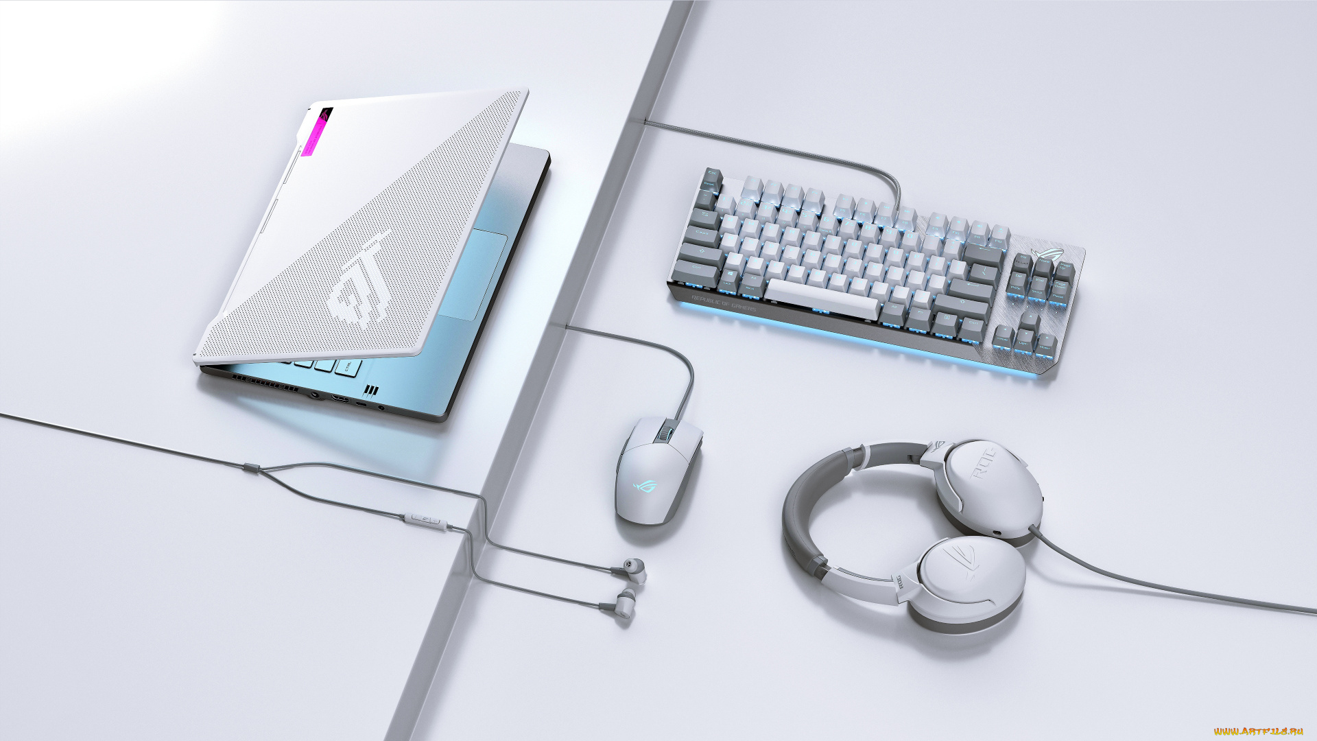 asus, компьютеры, наушники, wallpaper, клавиатура, ноутбук, электроника, hi, tech, rog, гаджеты, мышка, компьютерная, фон, дисплея