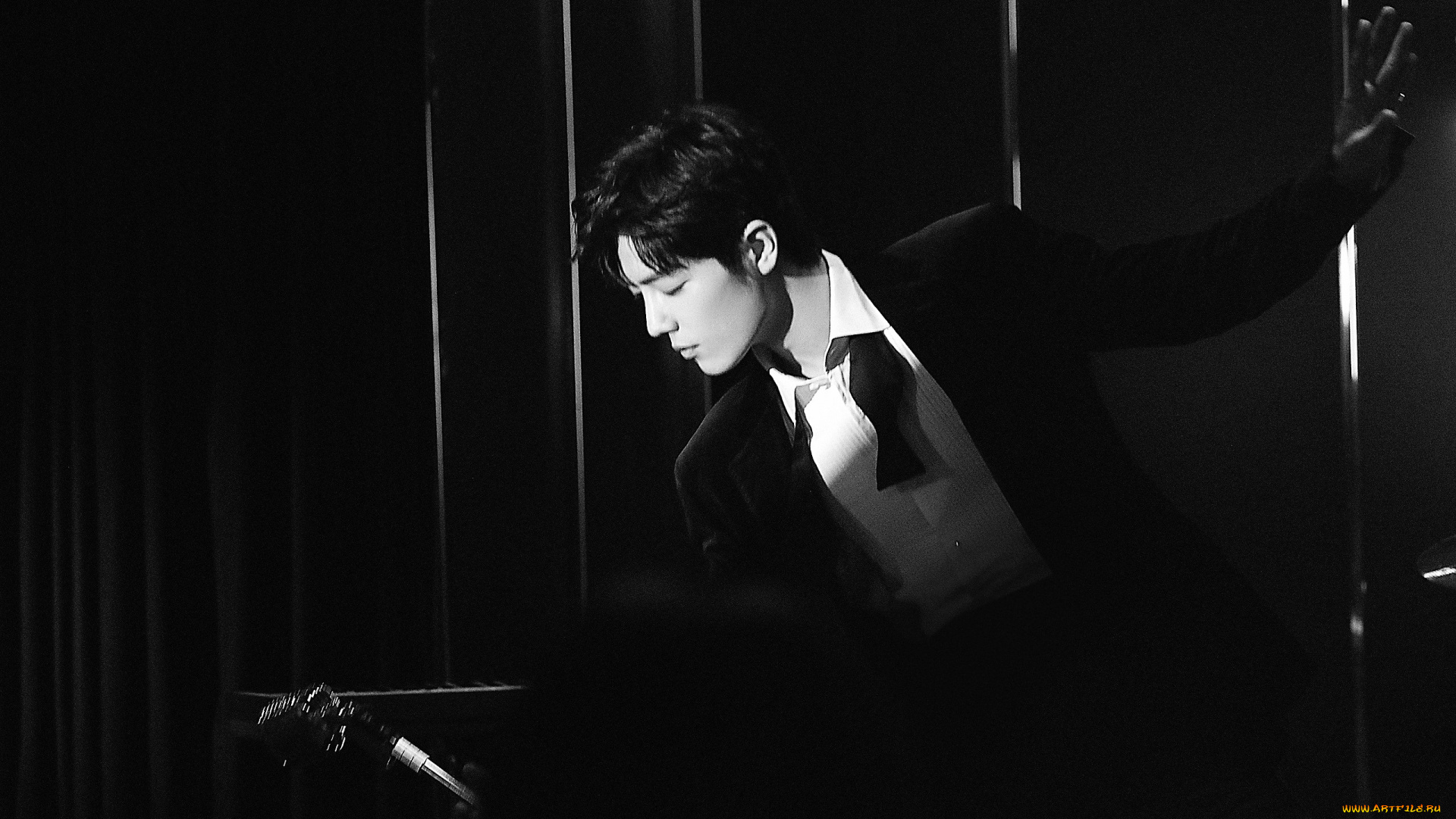 мужчины, xiao, zhan, актер, костюм, бабочка, микрофон