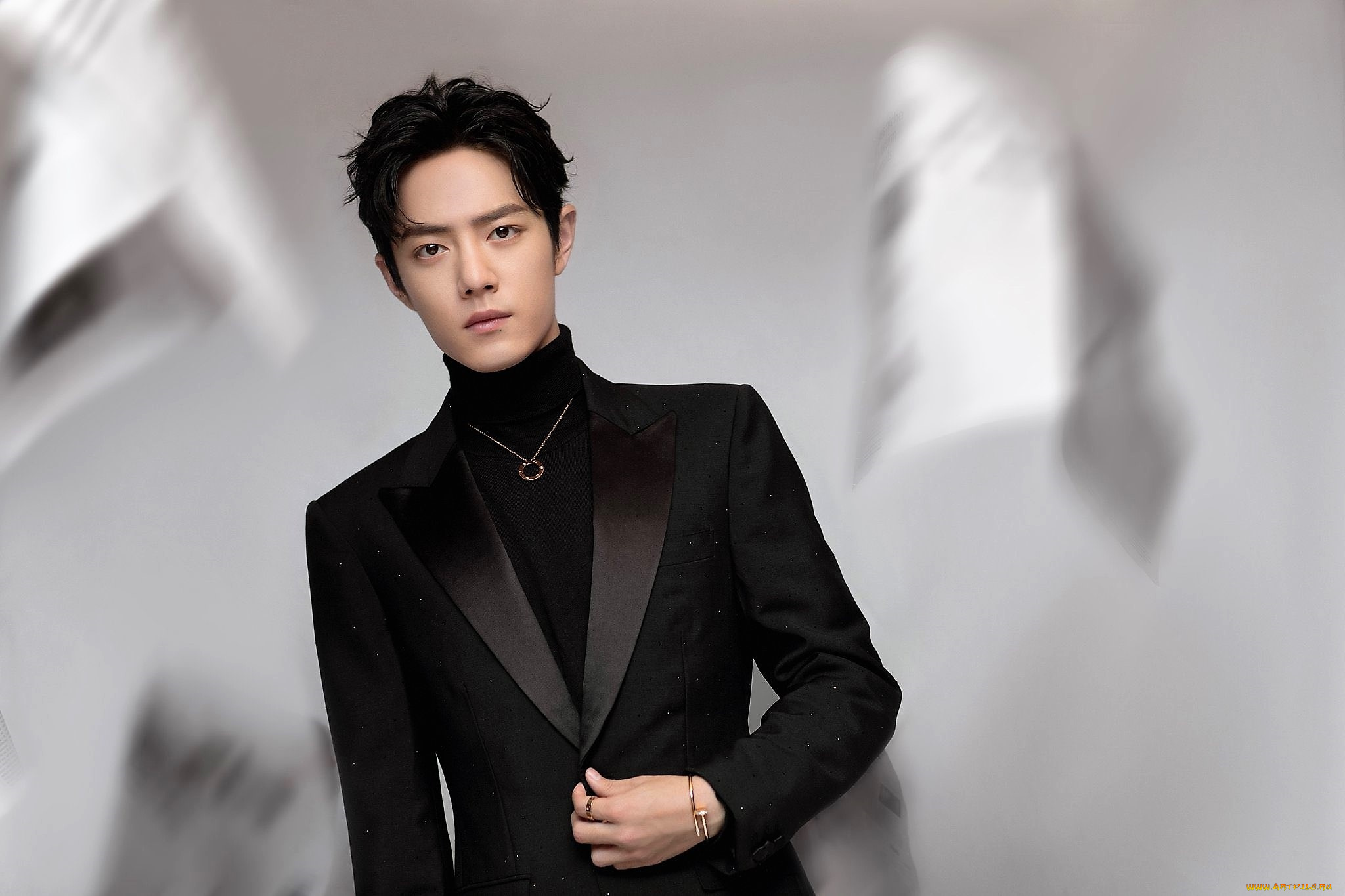 мужчины, xiao, zhan, актер, костюм, украшения