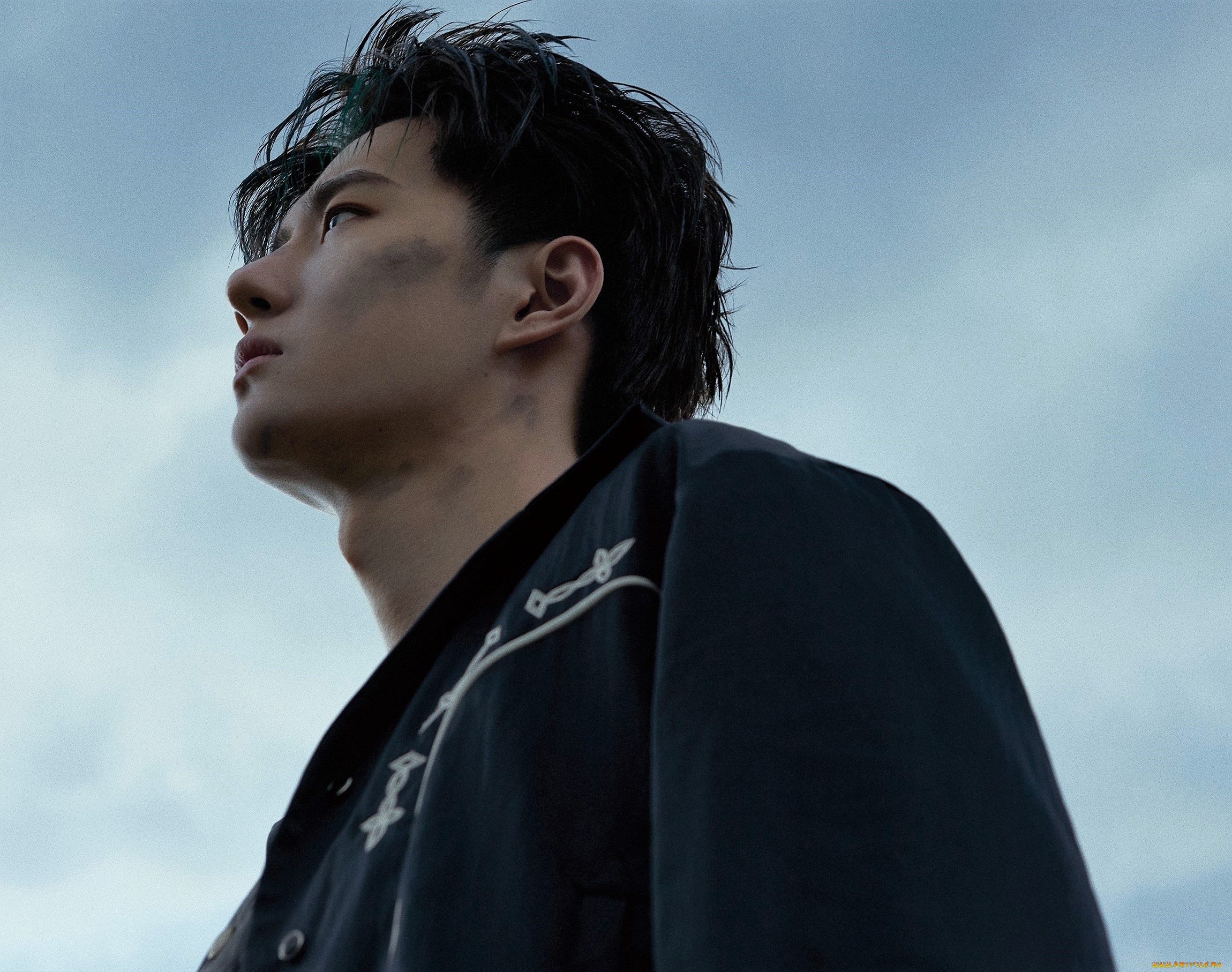 мужчины, wang, yi, bo, актер, певец, лицо, ракурс, грязь