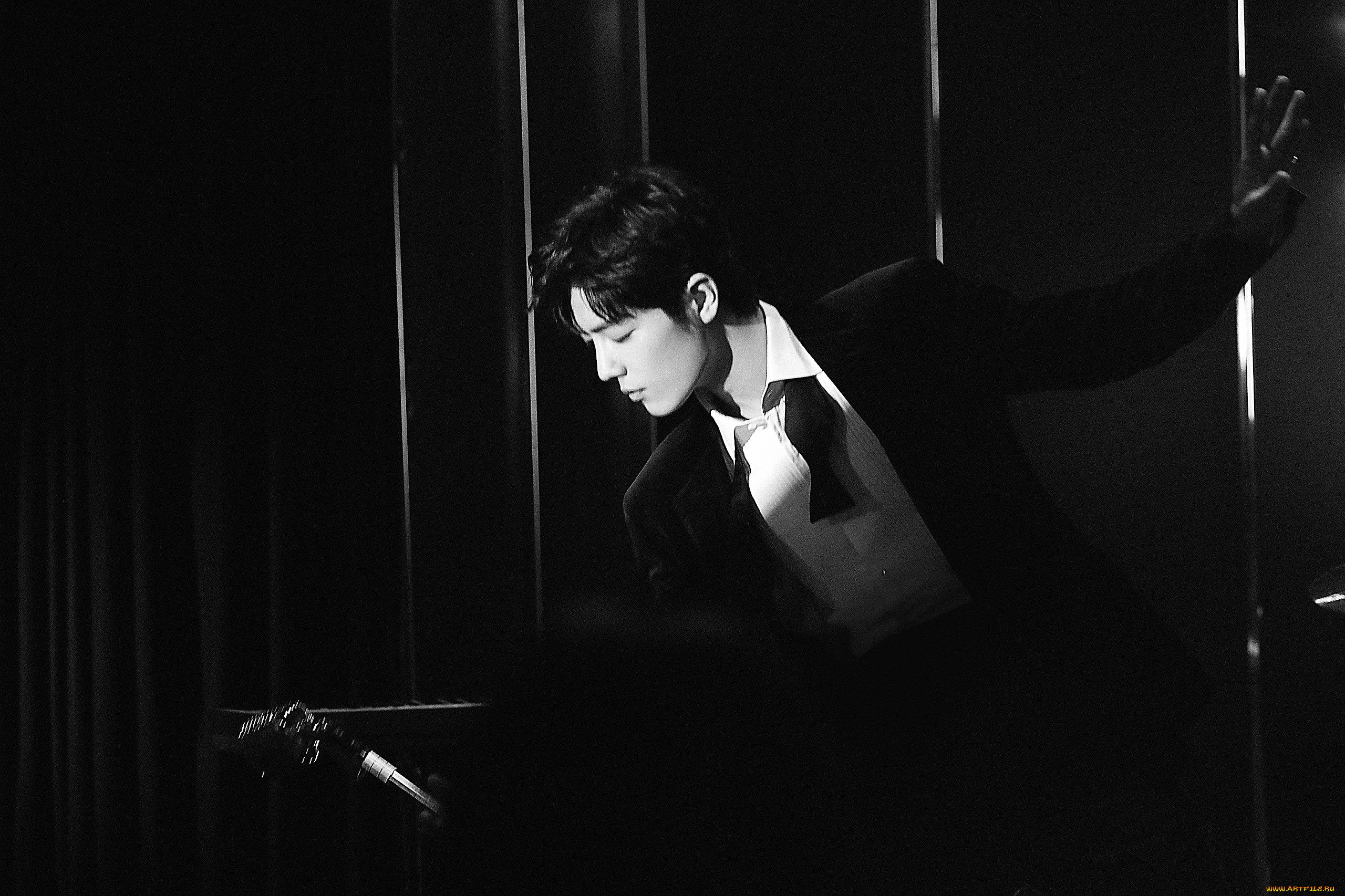 мужчины, xiao, zhan, актер, костюм, бабочка, микрофон