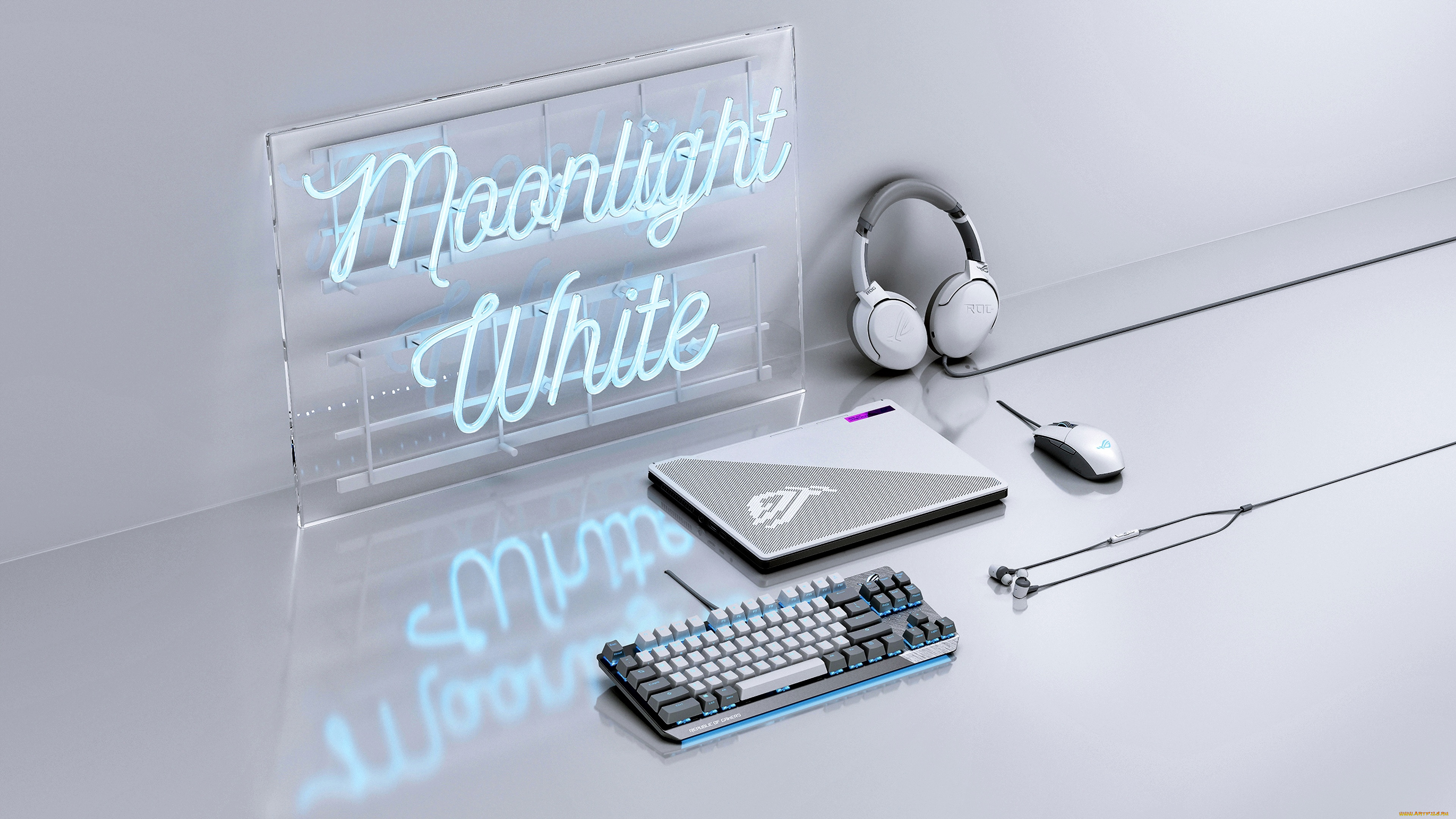 asus, компьютеры, обои, наушники, wallpaper, клавиатура, ноутбук, электроника, hi, tech, rog, гаджеты, неоновая, вывеска