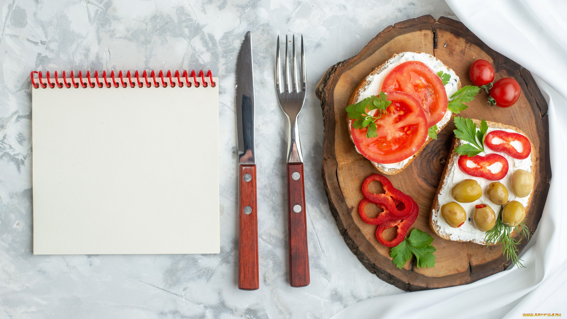 еда, бутерброды, , гамбургеры, , канапе, помидоры, бутерброд, перец, оливки, блокнот