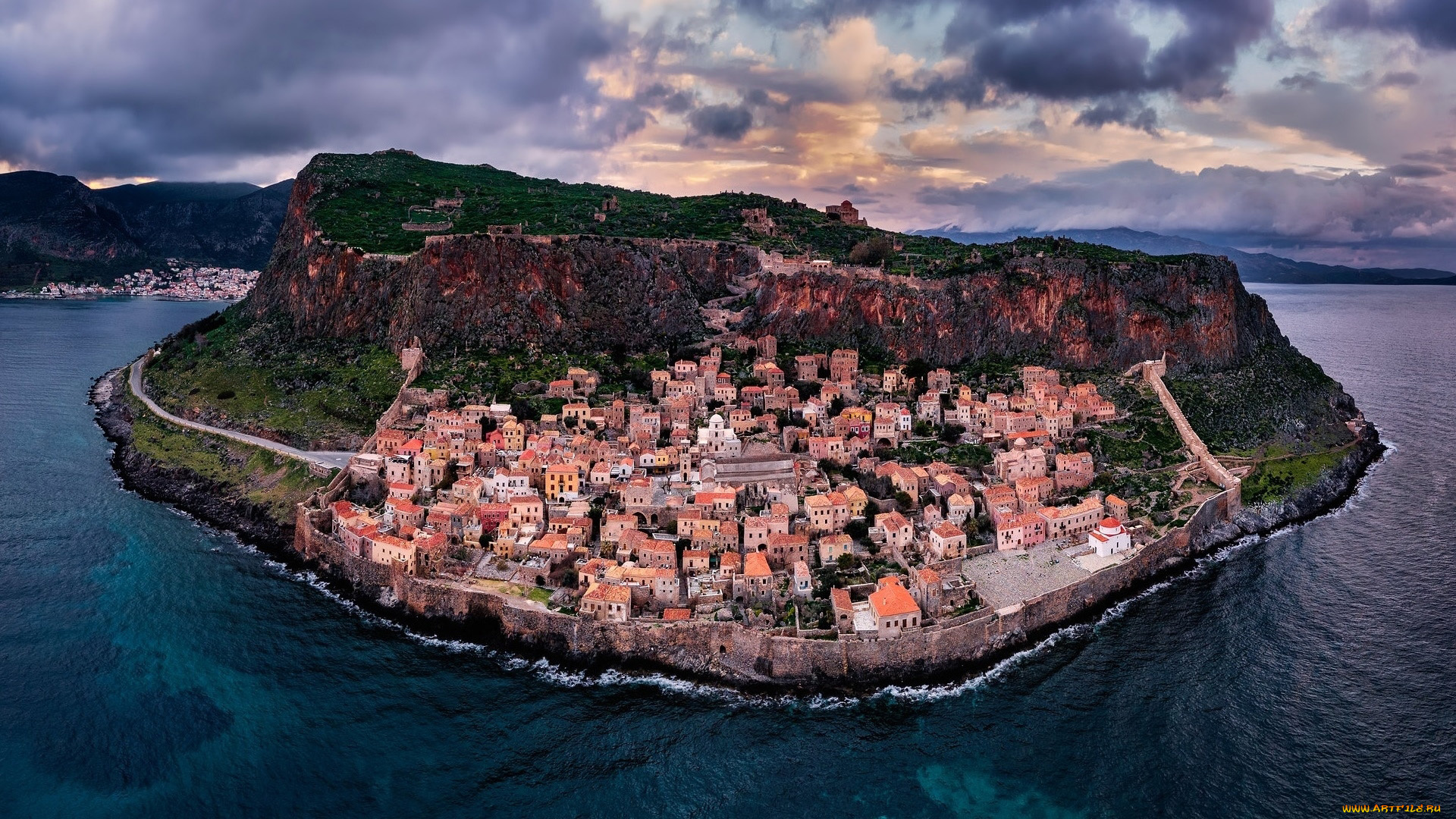 monemwasia, greece, города, -, панорамы