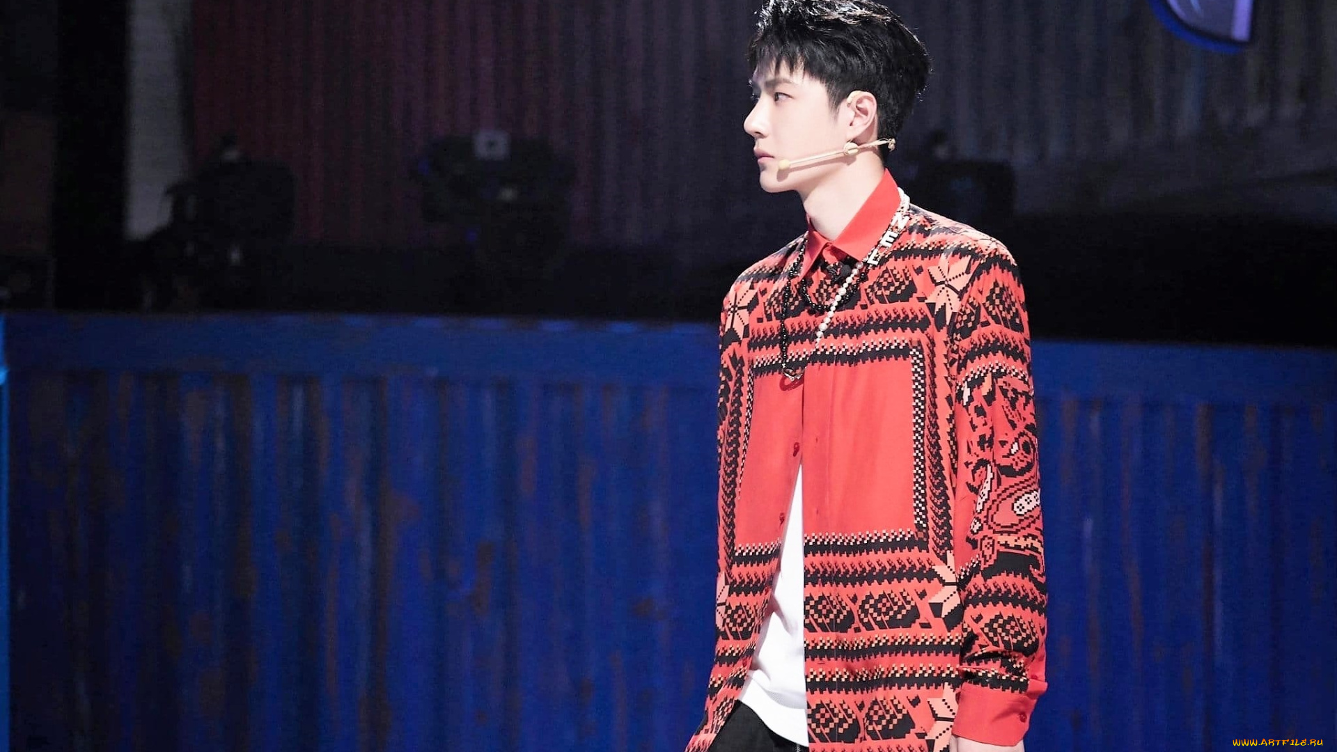 мужчины, wang, yi, bo, актер, футболка, рубашка