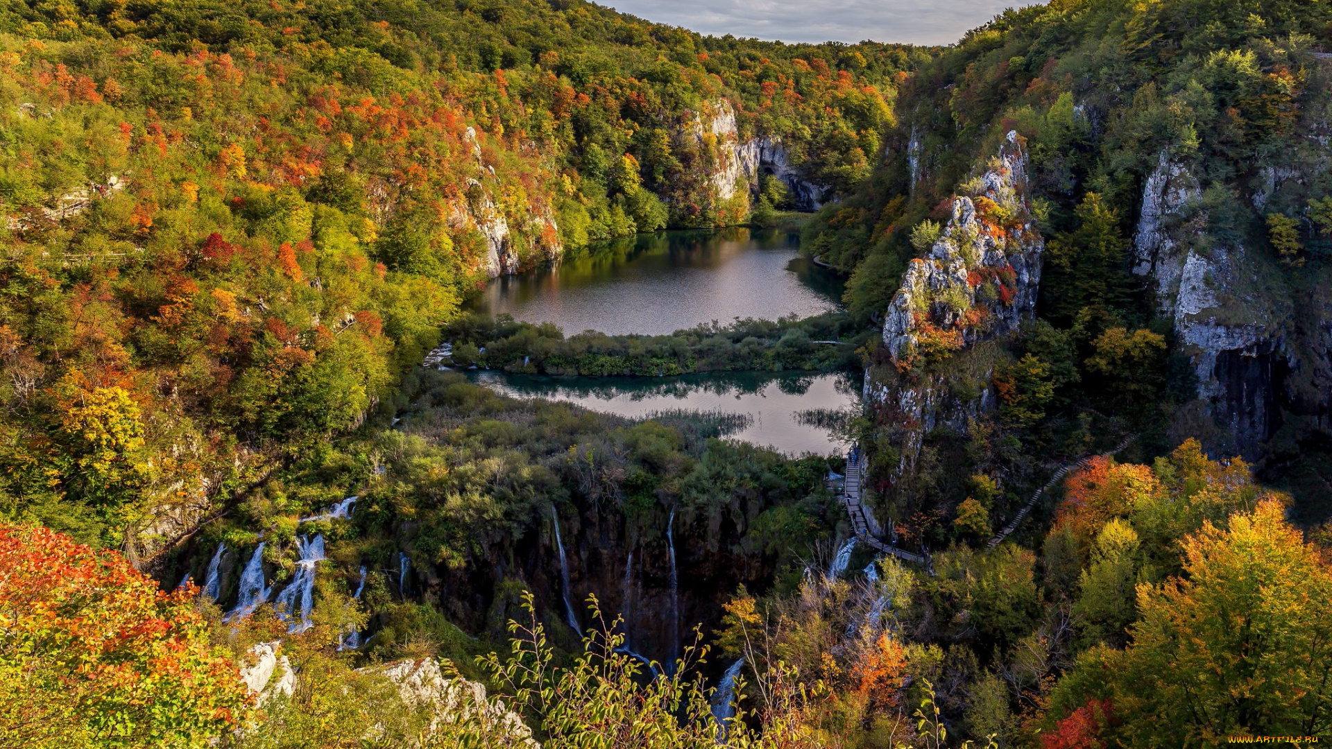 национальный, парк, plitvice, lakes, природа, реки, озера, пейзаж, осень, растения, хорватия, национальный, парк, плитвицкие