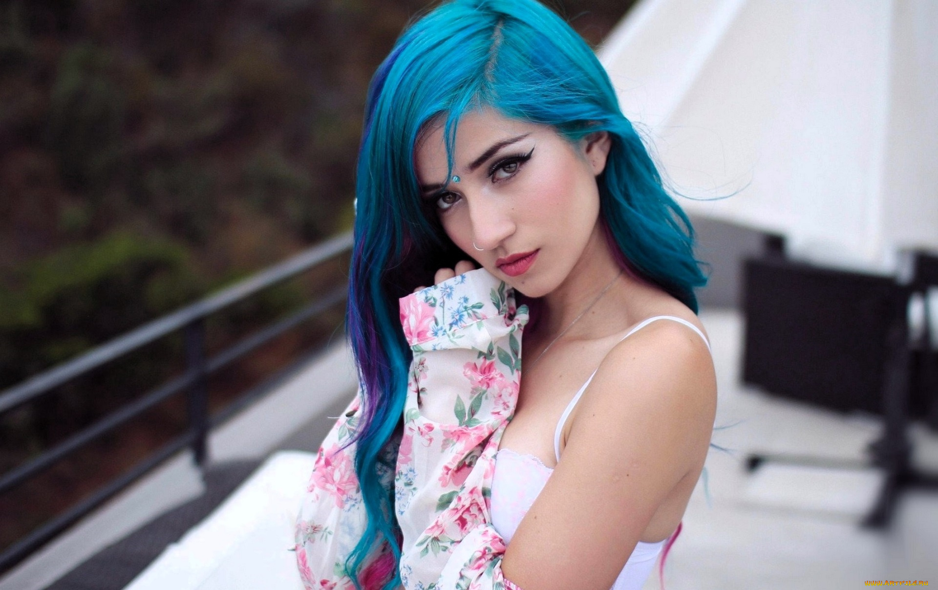 fay, девушки, -, рыжеволосые, и, разноцветные, синеволосая, лицо