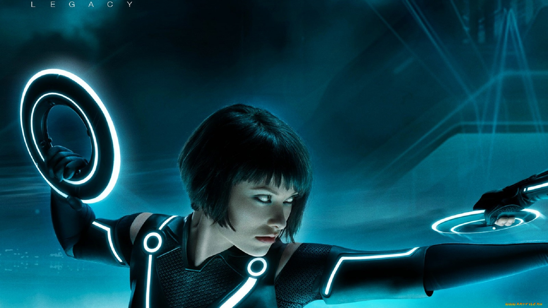 кино, фильмы, tron, legacy, девушка, брюнетка, костюм, неон, кольцо