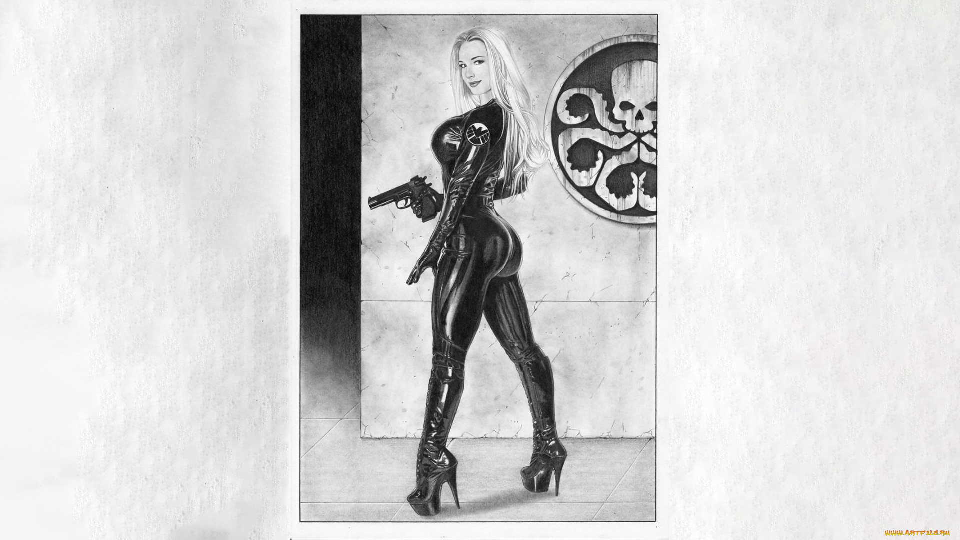 рисованное, комиксы, красивая, девушка