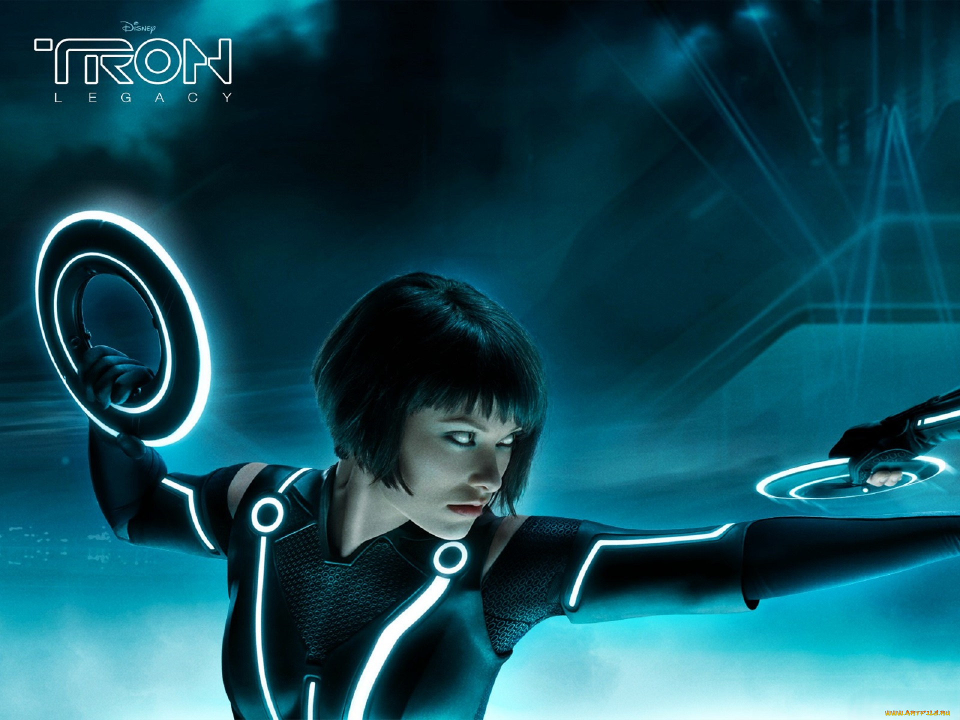 кино, фильмы, tron, legacy, девушка, брюнетка, костюм, неон, кольцо