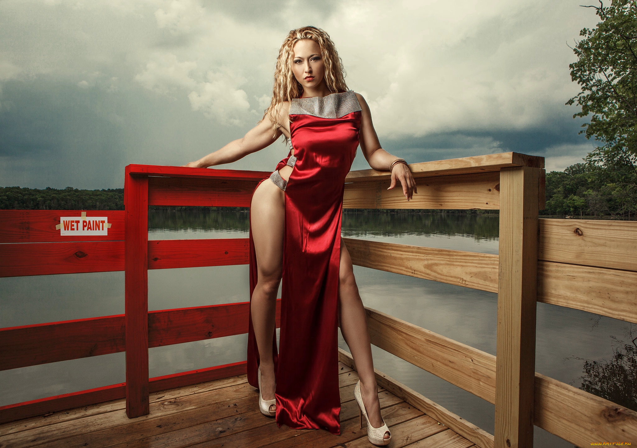 девушки, -, блондинки, , светловолосые, девушка, позирует