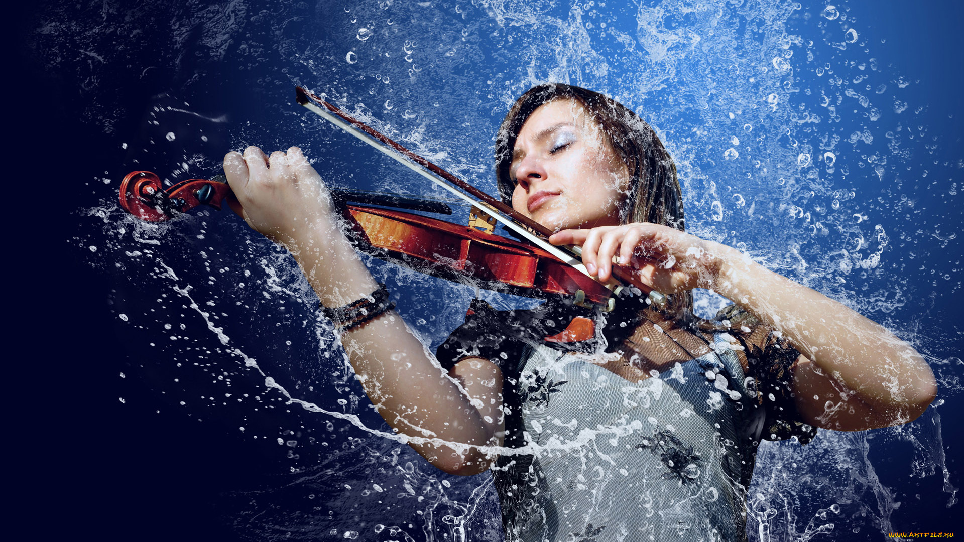 -Unsort, Креатив, девушки, unsort, креатив, скрипка, вода, брызги