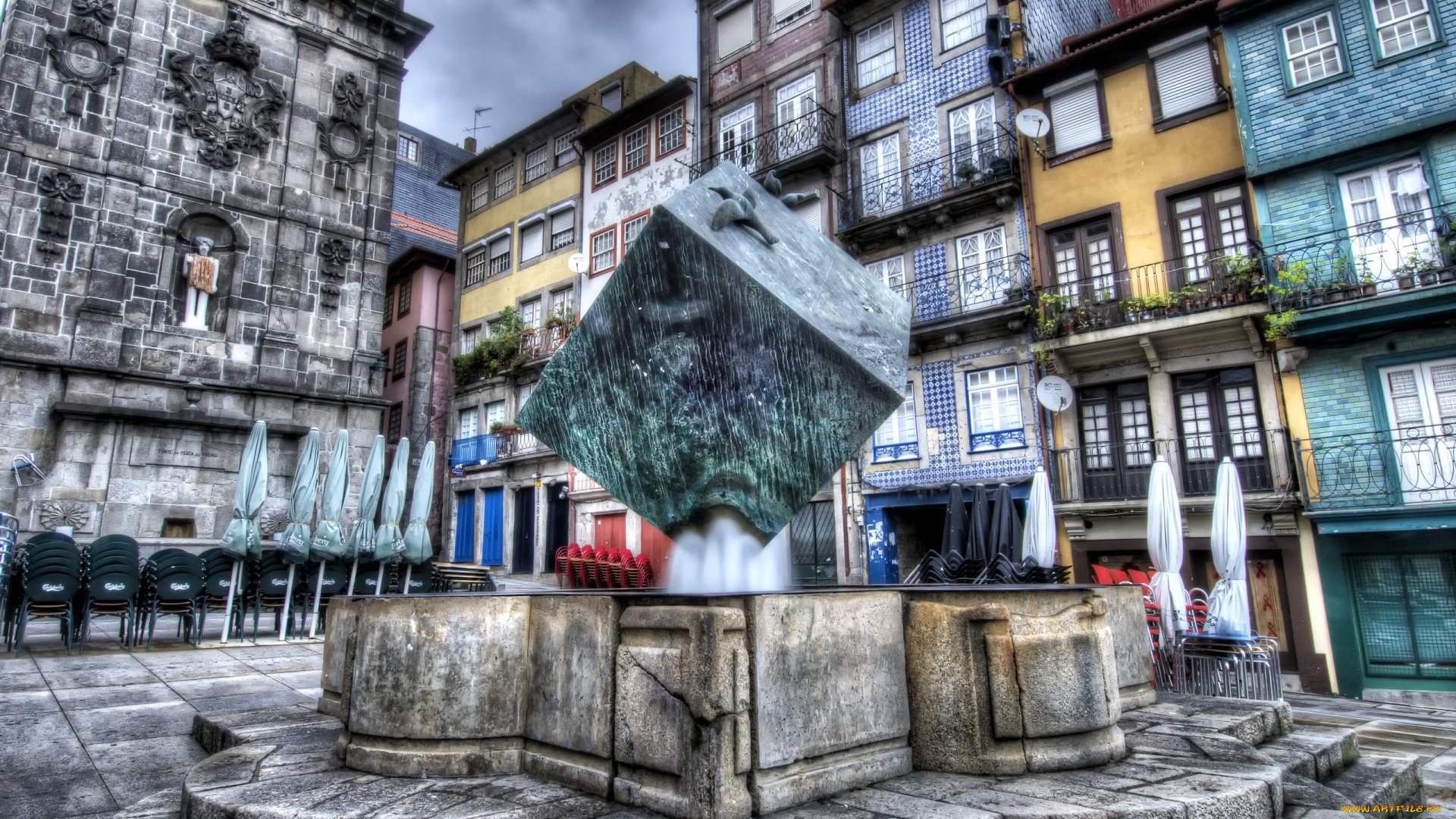 города, фонтаны