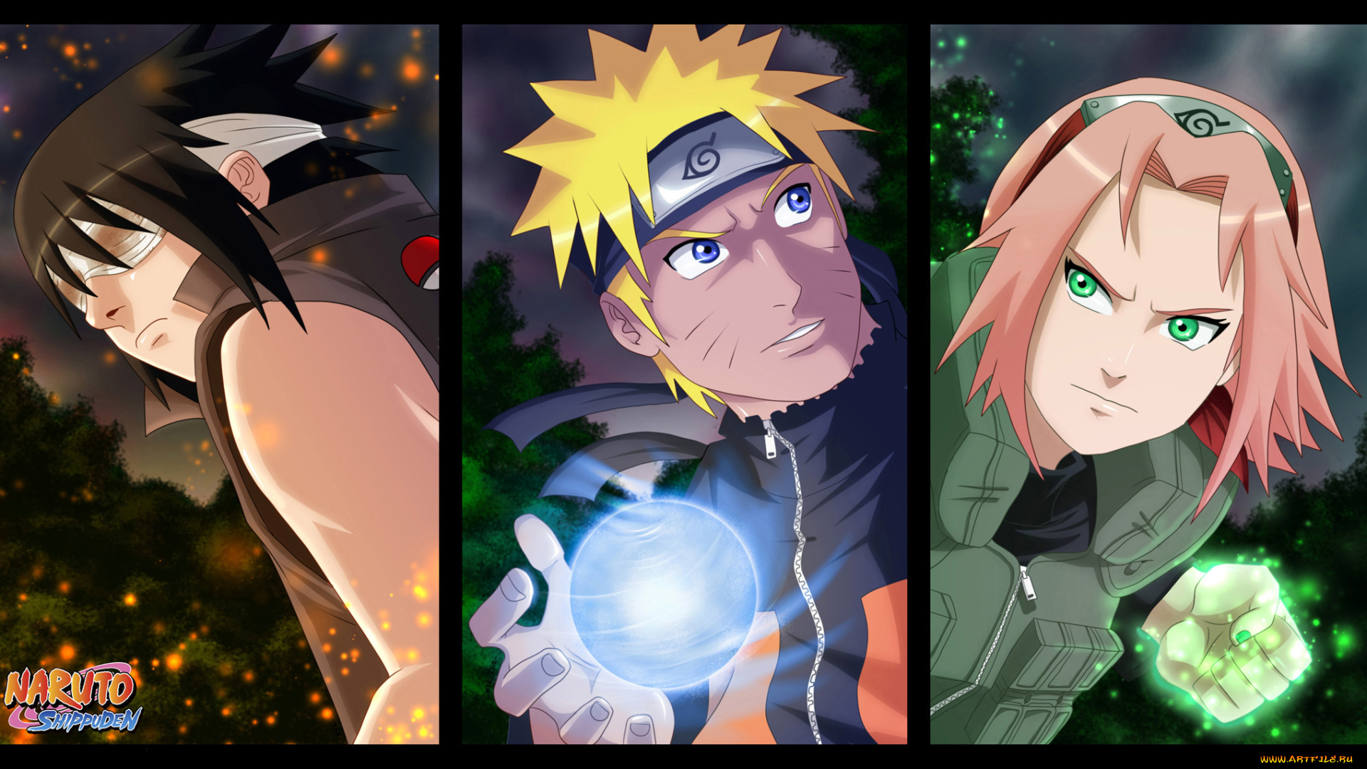 аниме, naruto, uchiha, sasuke, haruno, sakura, uzumaki