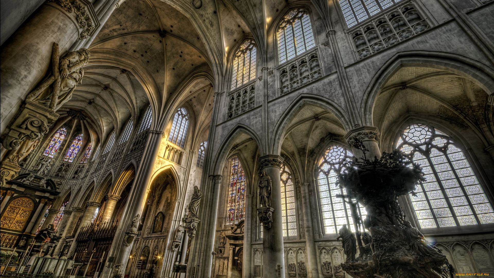 интерьер, убранство, роспись, храма, арки, скульптуры