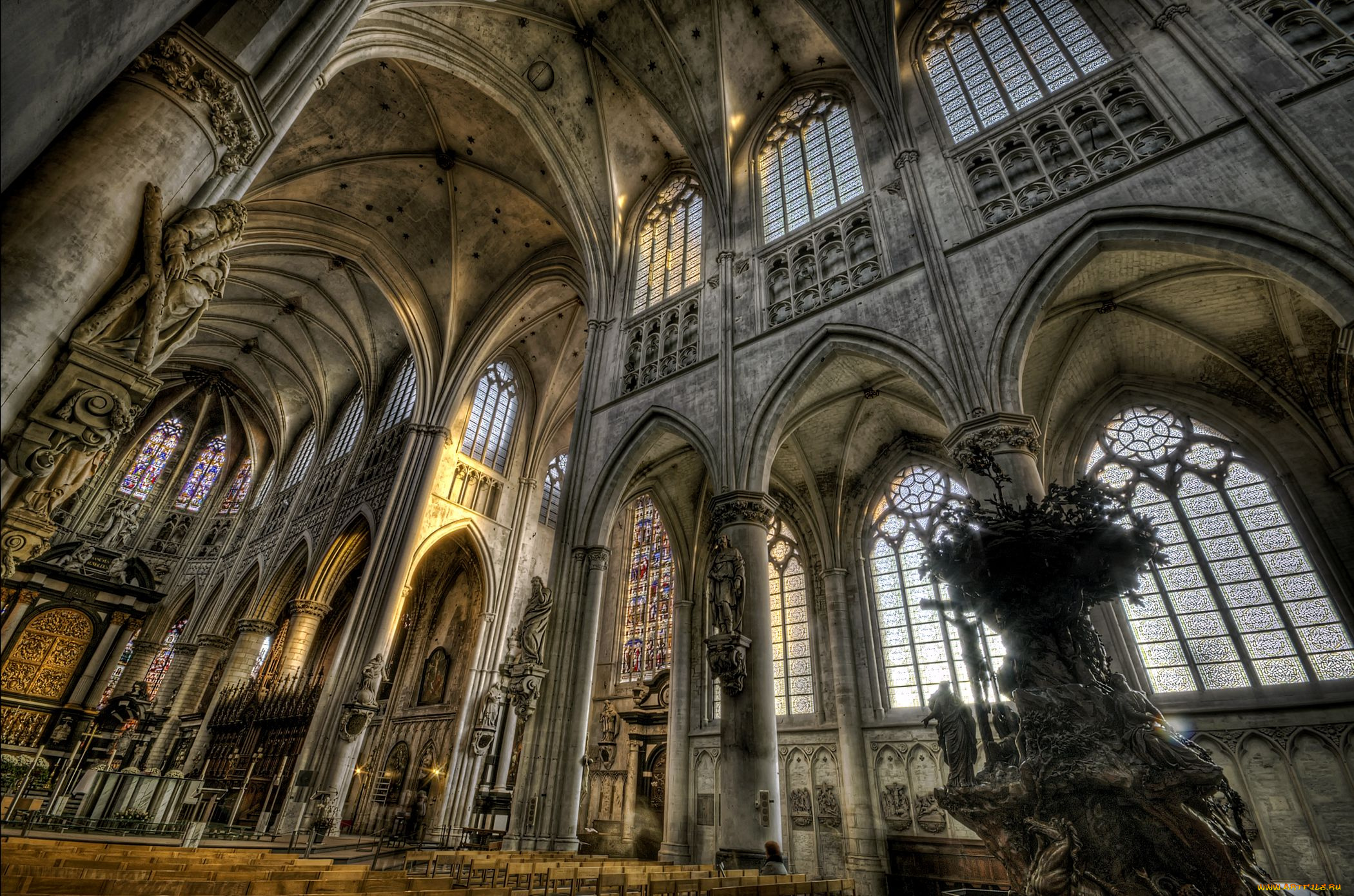 интерьер, убранство, роспись, храма, арки, скульптуры