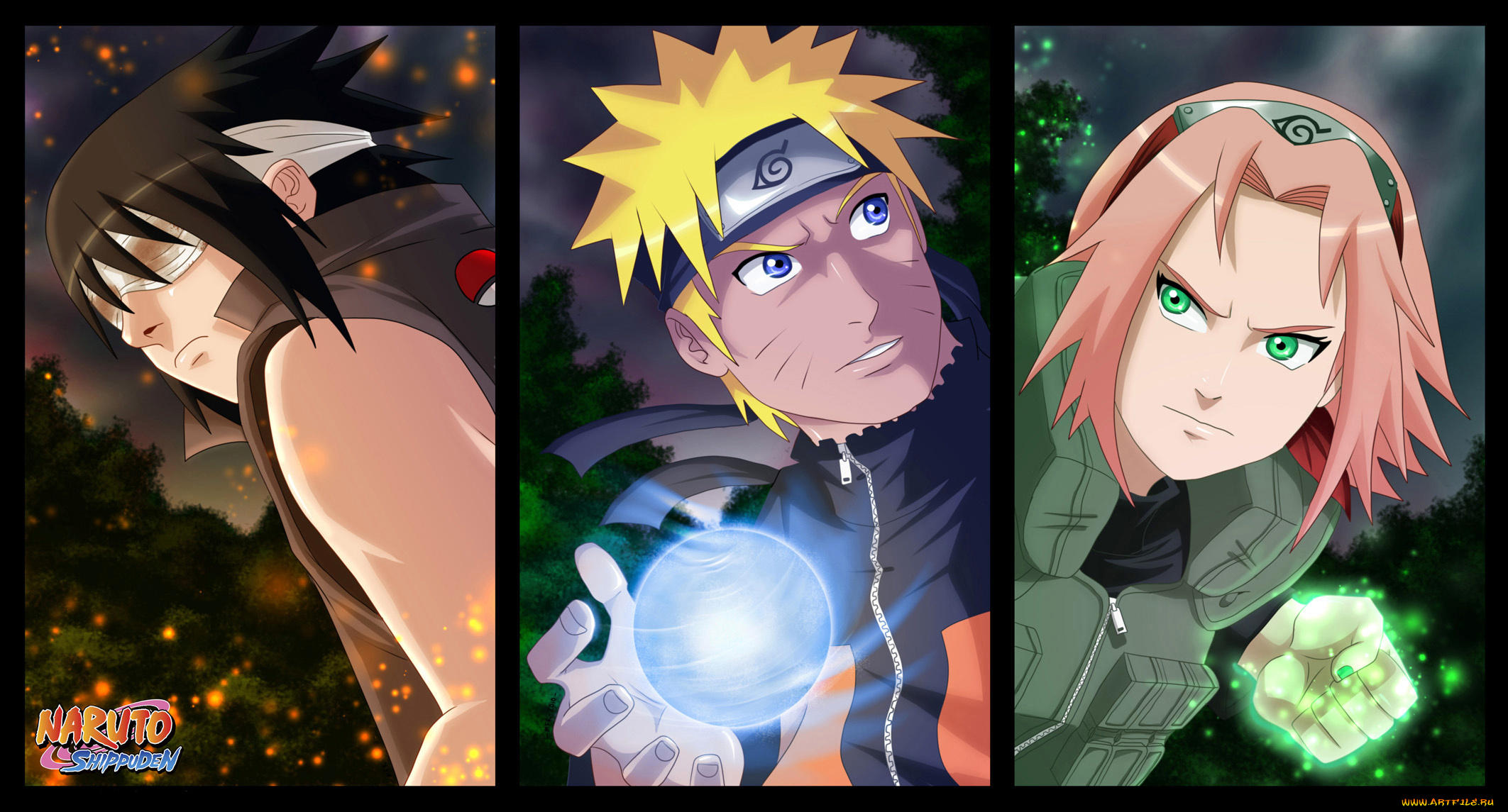 аниме, naruto, uchiha, sasuke, haruno, sakura, uzumaki