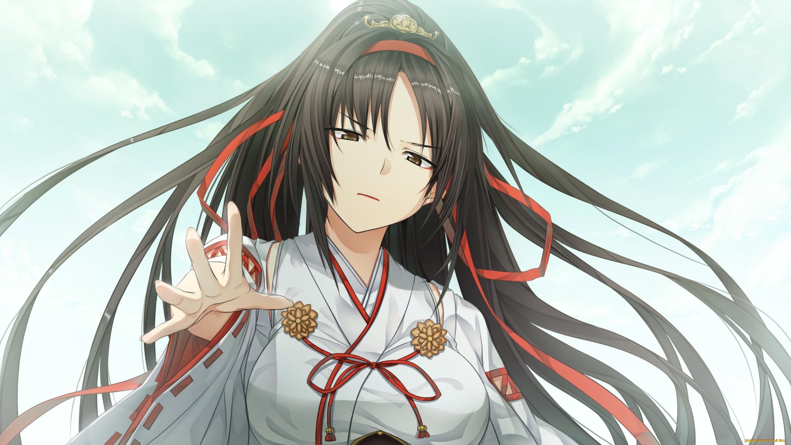 аниме, monobeno, девушка, национальная, одежда