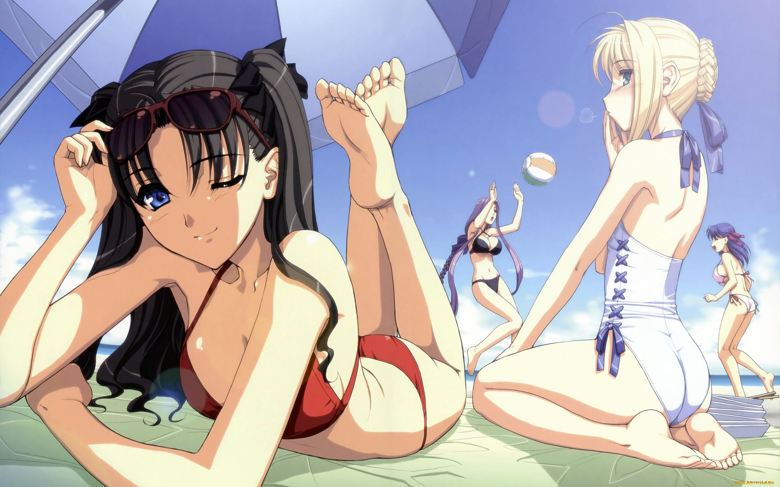 аниме, fate, stay, night, saber, tohsaka, rin