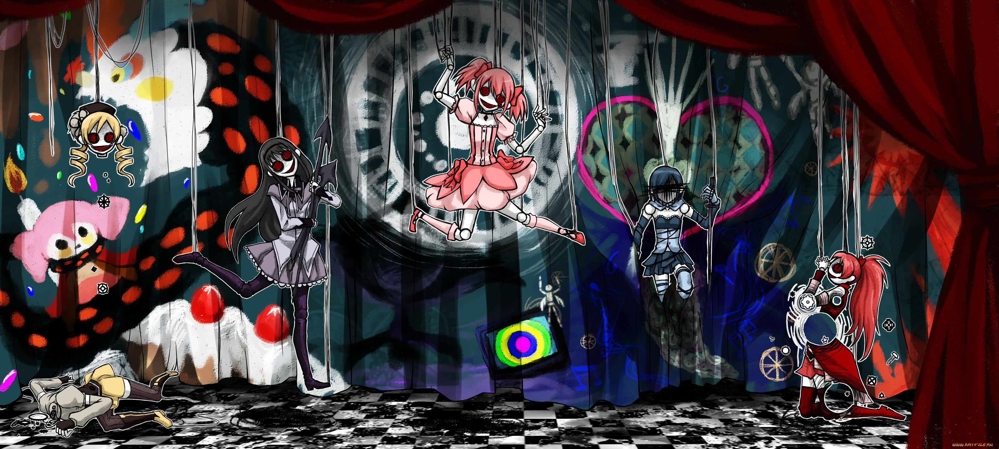 аниме, mahou, shoujo, madoka, magika, tomoe, mami, sakura, kyouko, miki, sayaka, kaname, akemi, homura, magica