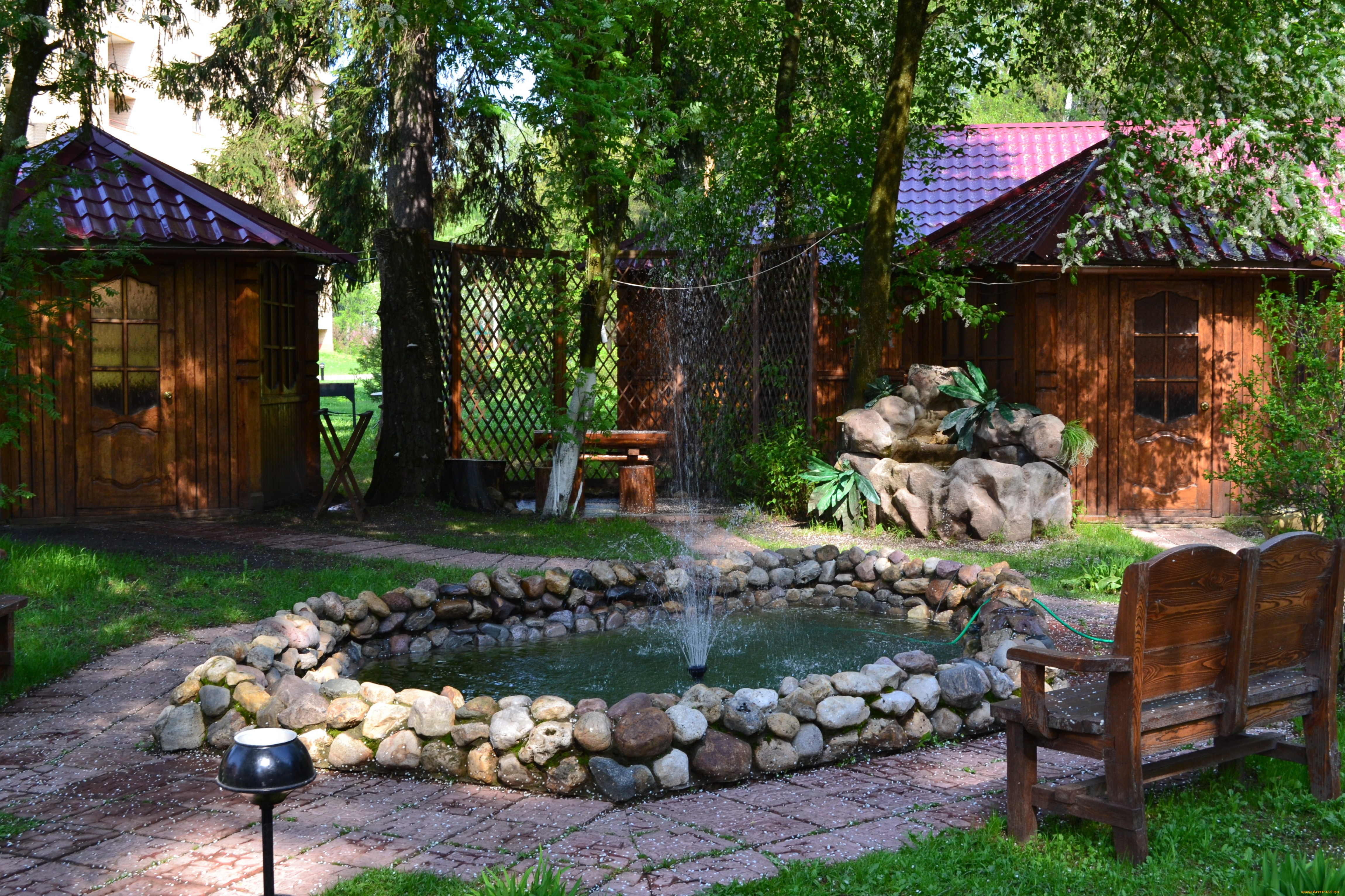 города, фонтаны, кафе, парк