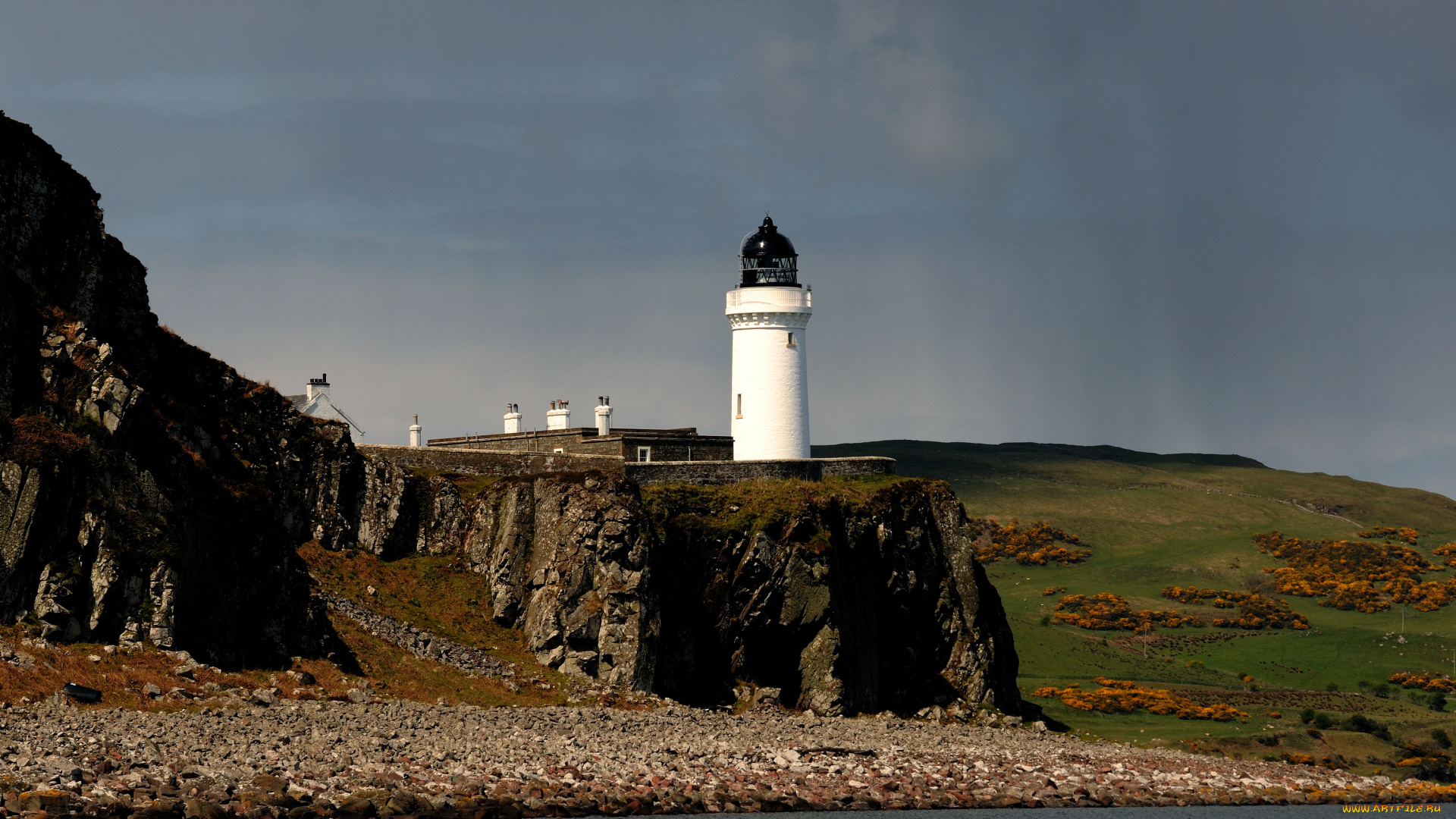 davaar, lighthouse, campbeltown, scotland, природа, маяки, маяк, море