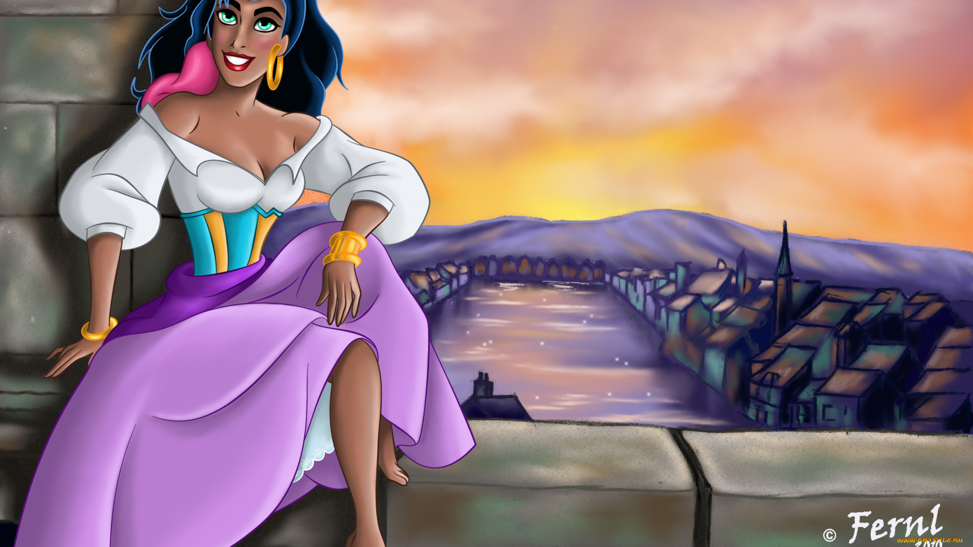 мультфильмы, the, hunchback, of, notre, dame, девушка