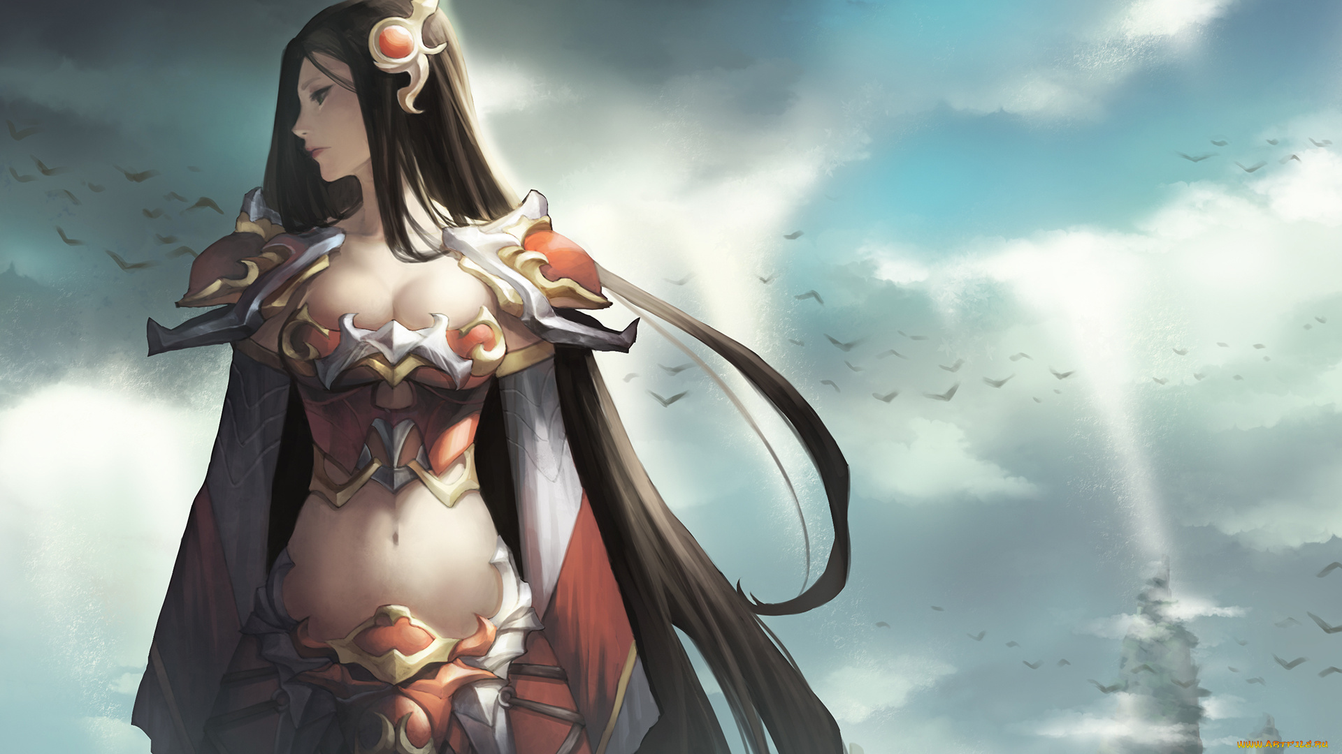 видео, игры, league, of, legends, eirashard, арт, птицы, девушка, irelia, league, of, legends