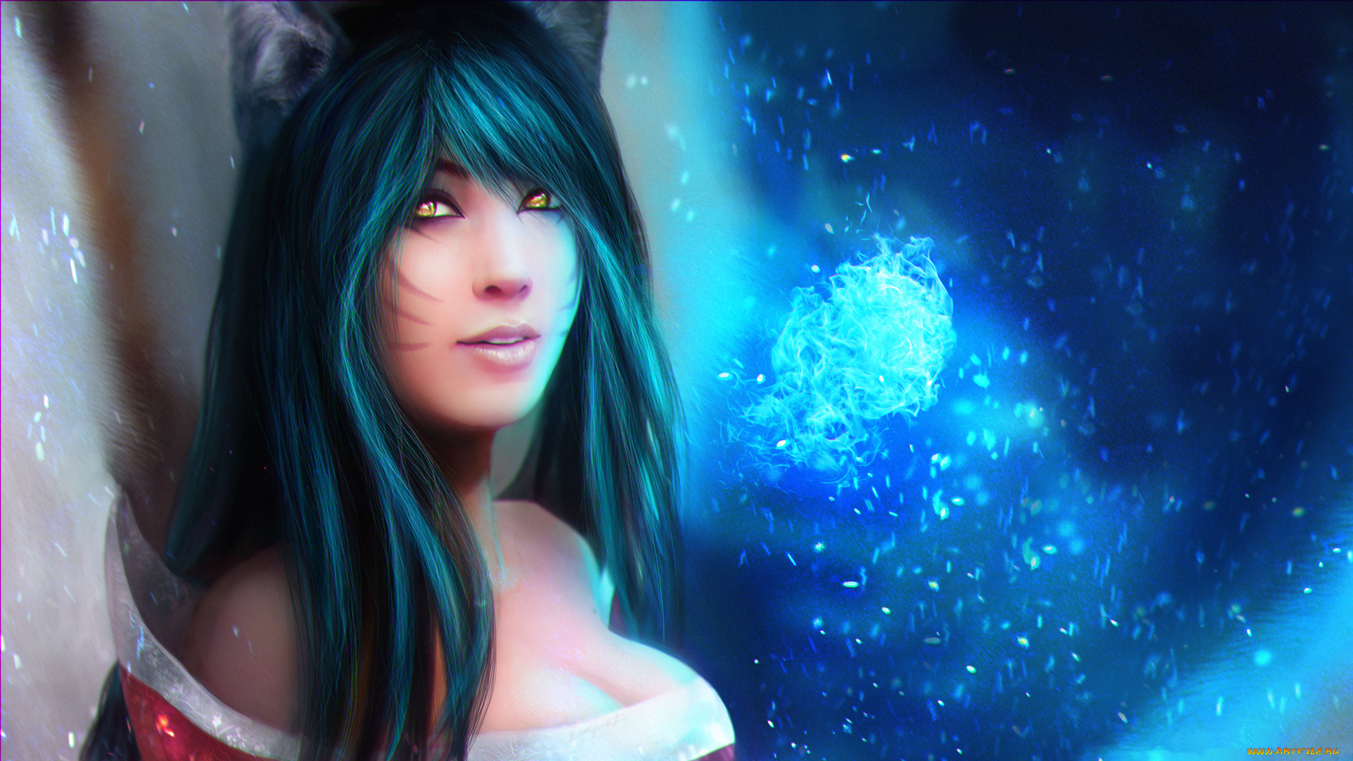 видео, игры, league, of, legends, league, of, legends, ушки, lol, ahri, nine-tailed, fox
