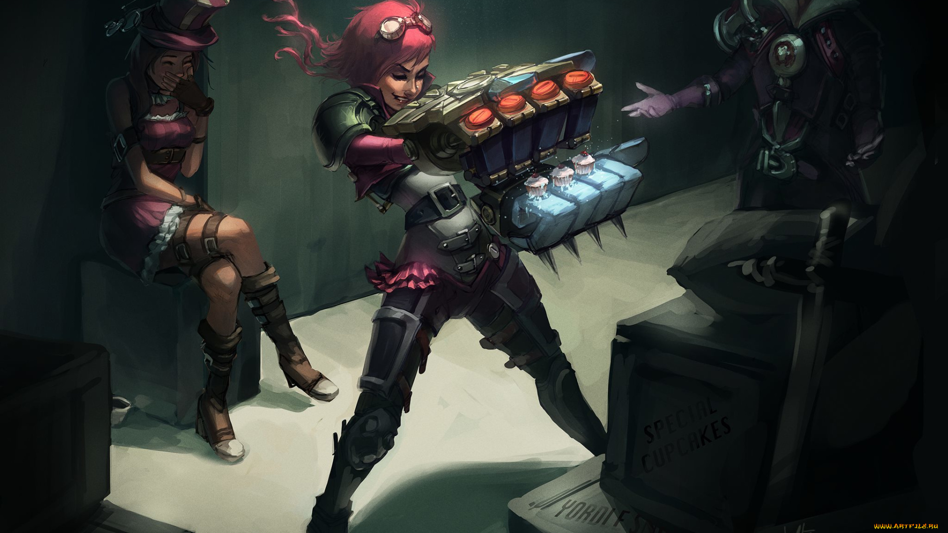 видео, игры, league, of, legends, пирожные, парень, девушки, jayce, vi, caitlyn