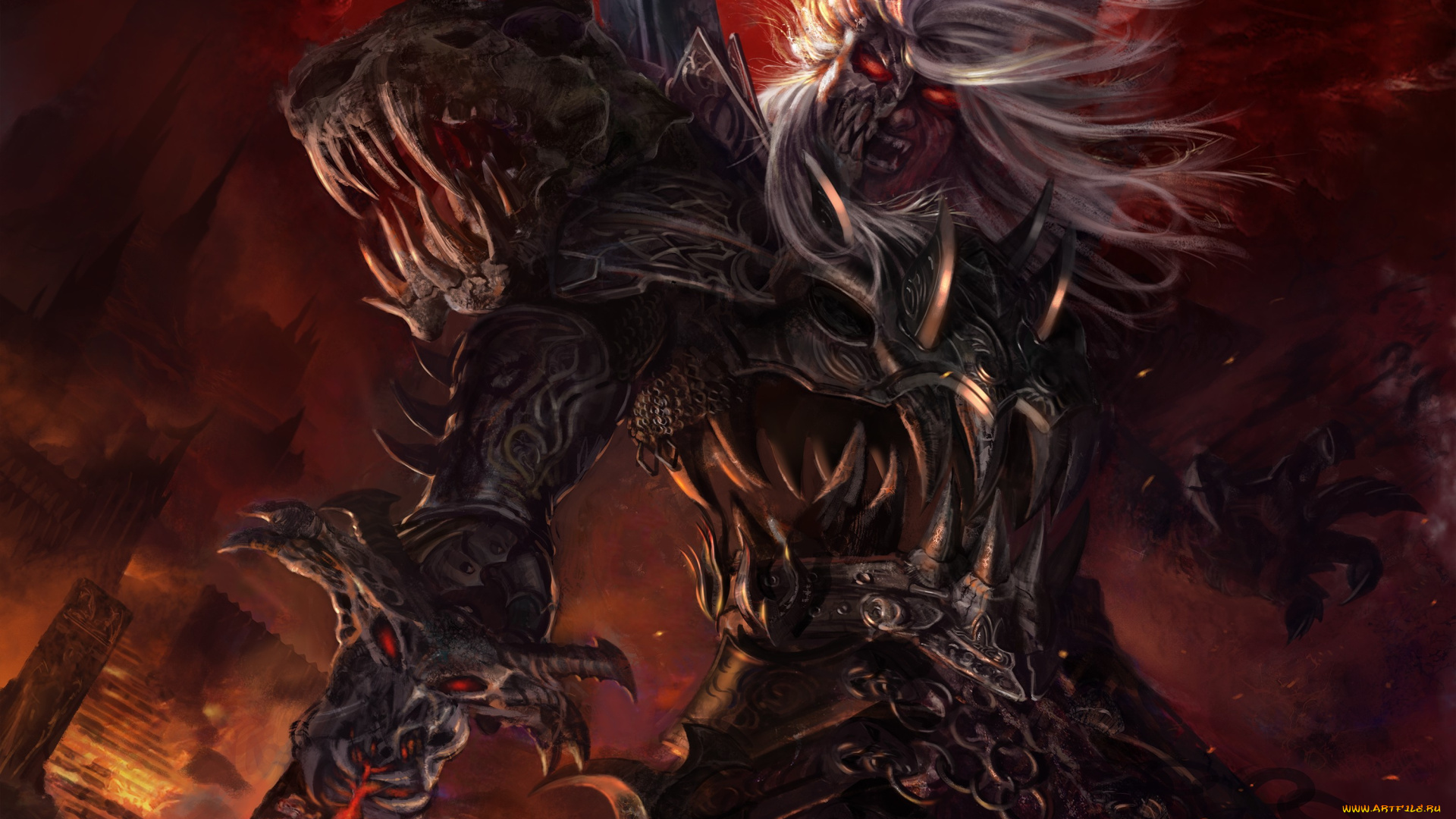 видео, игры, legend, of, the, cryptids, арт, мужчина, доспех, меч, горящие, глаза, маска, legend, of, the, cryptids