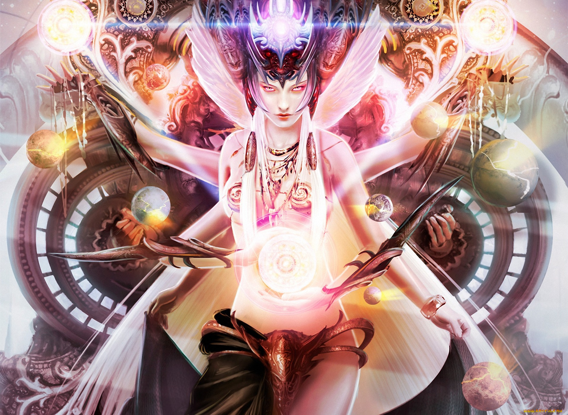 видео, игры, legend, of, the, cryptids, сферы, многорукая, шары, богиня, девушка