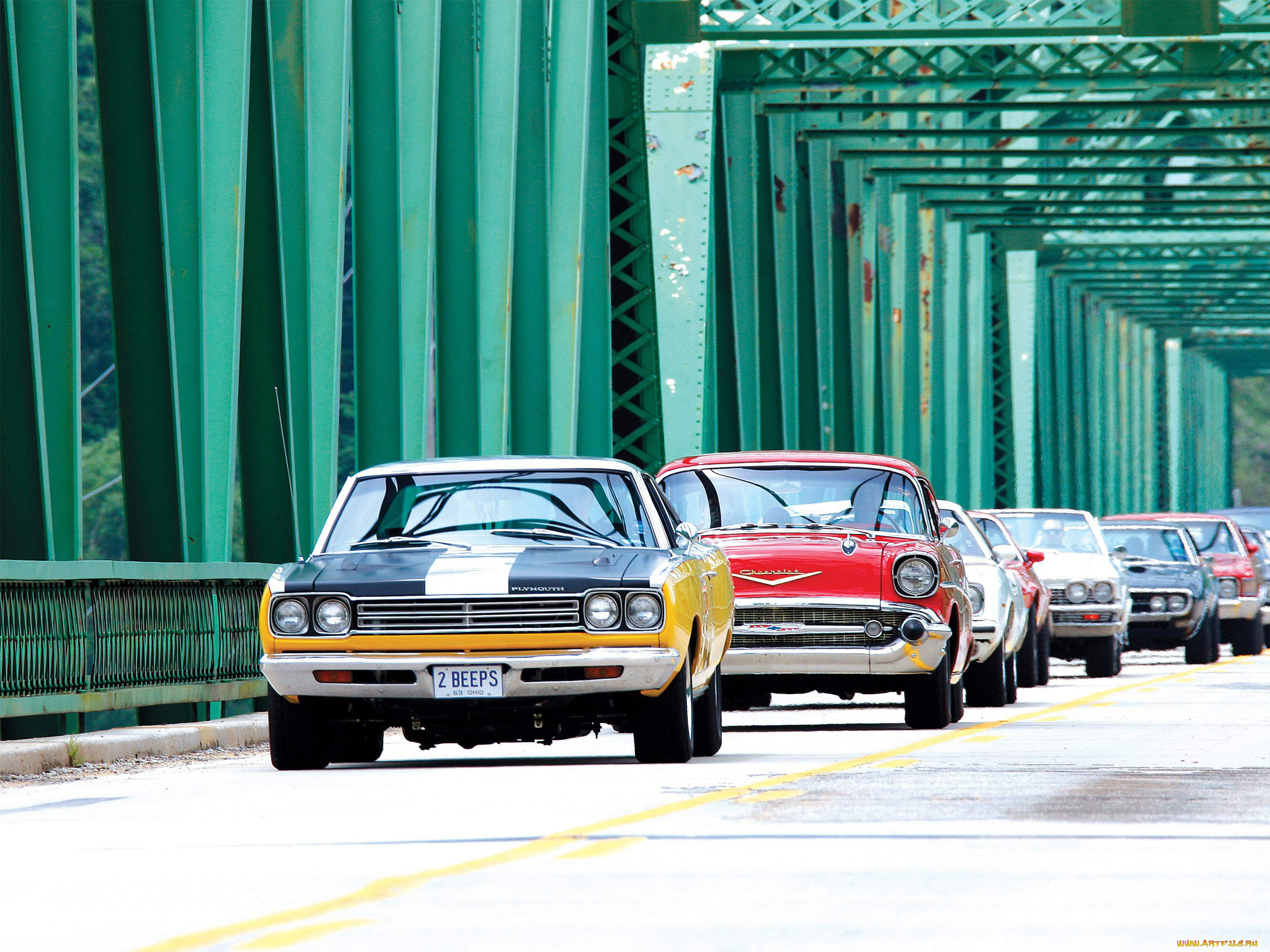 автомобили, выставки, и, уличные, фото, belair, chevrolet, plymouth, roadrunner