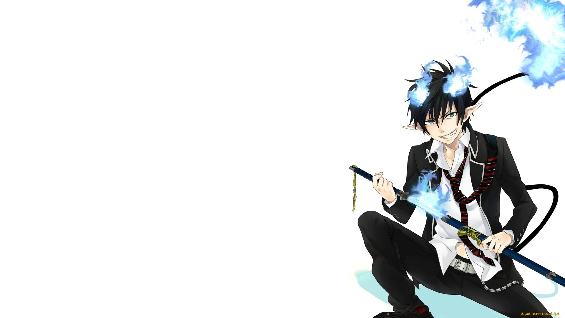 аниме, ao, no, exorcist, рин, окумура