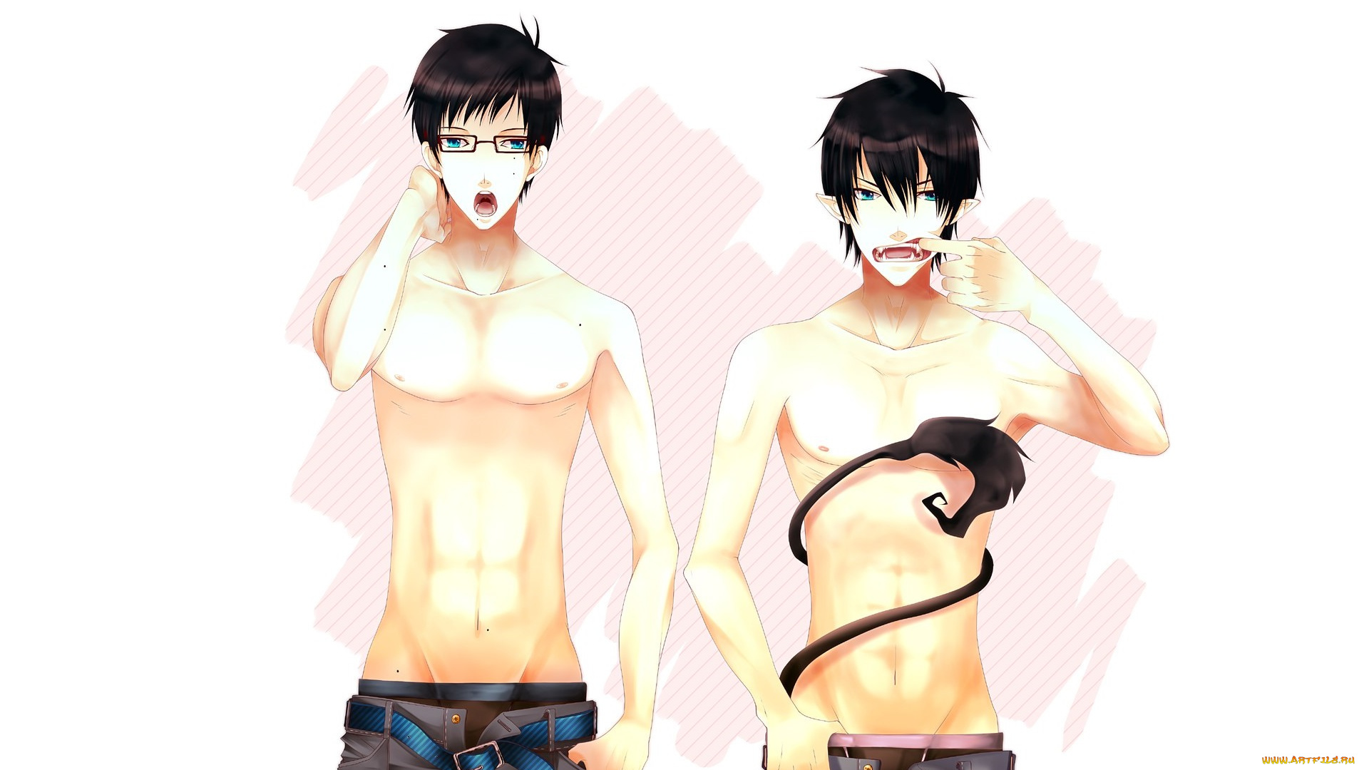 аниме, ao, no, exorcist, юкио, рин