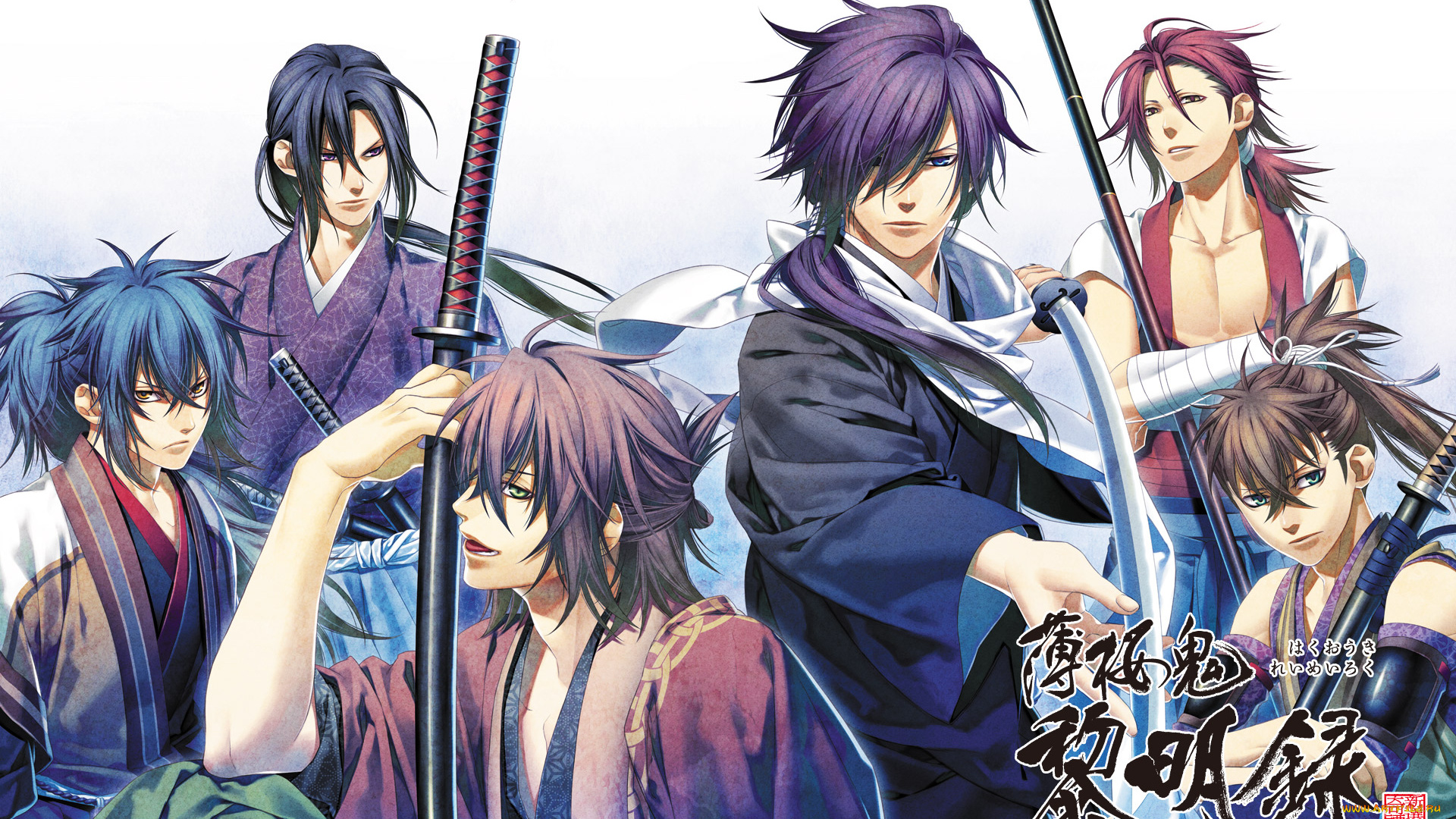 аниме, hakuoki, парни
