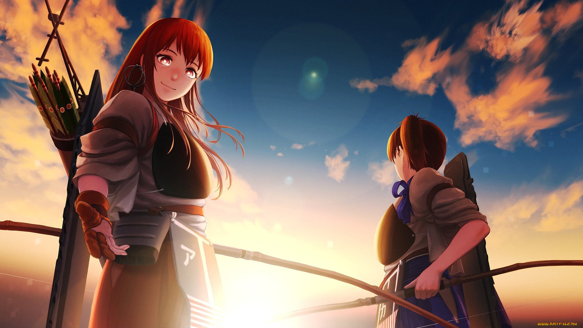 аниме, kantai, collection, фон, взгляд, девушки