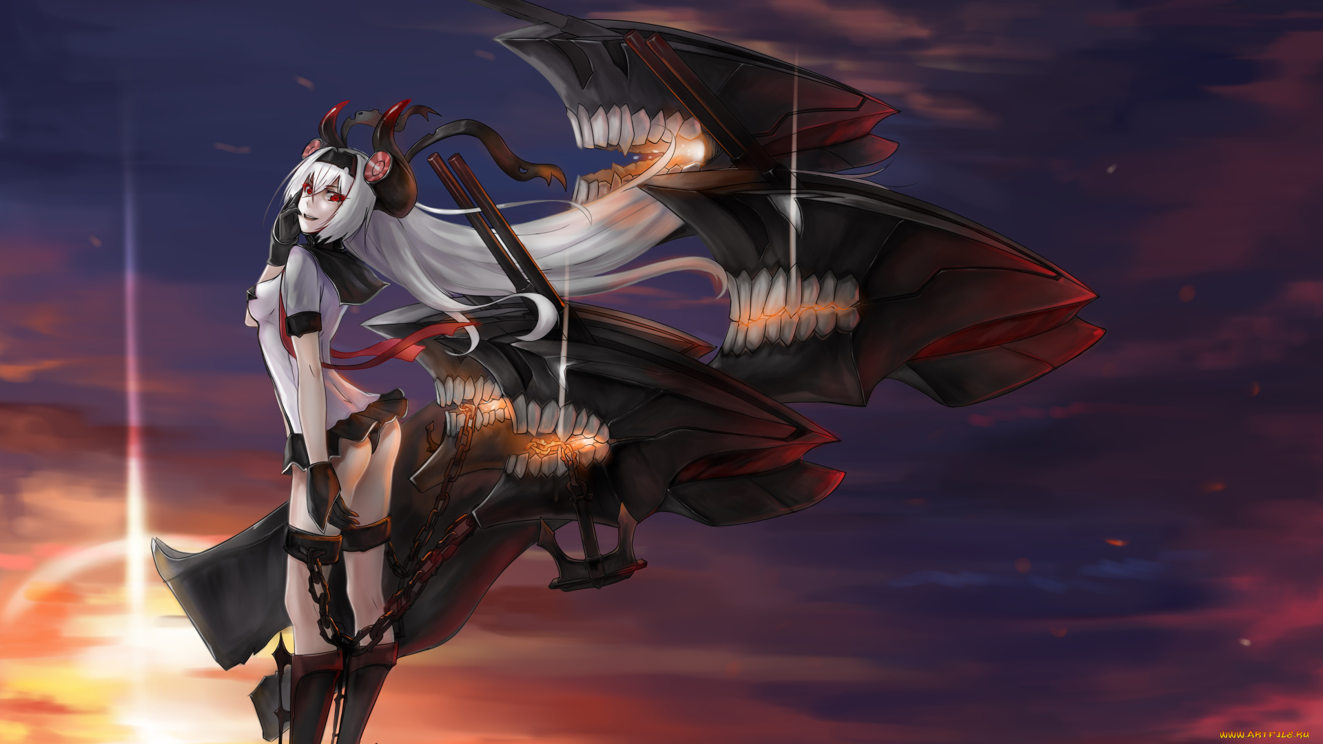 аниме, kantai, collection, оружие, девушка