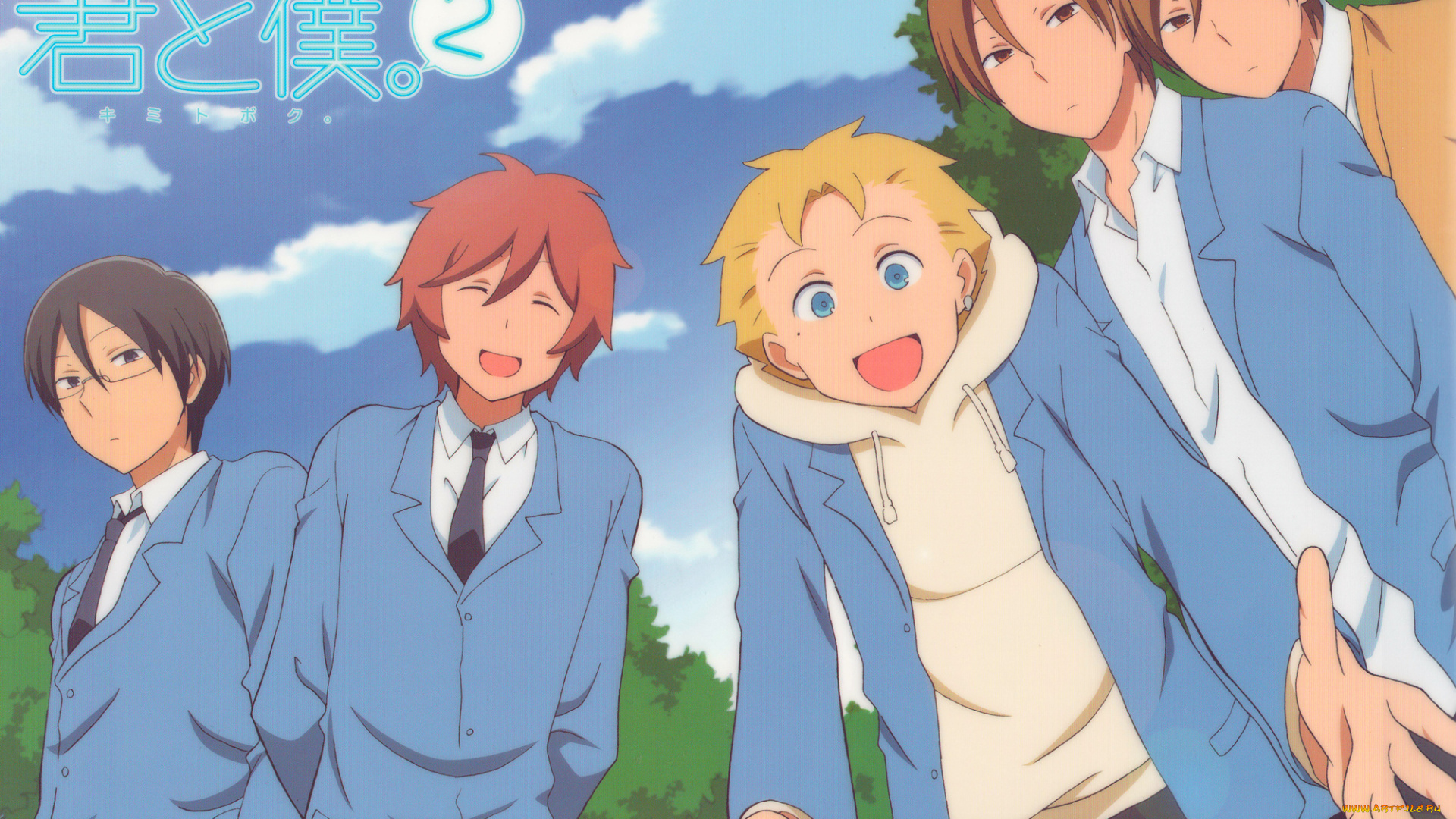 аниме, kimi, to, boku, школьники