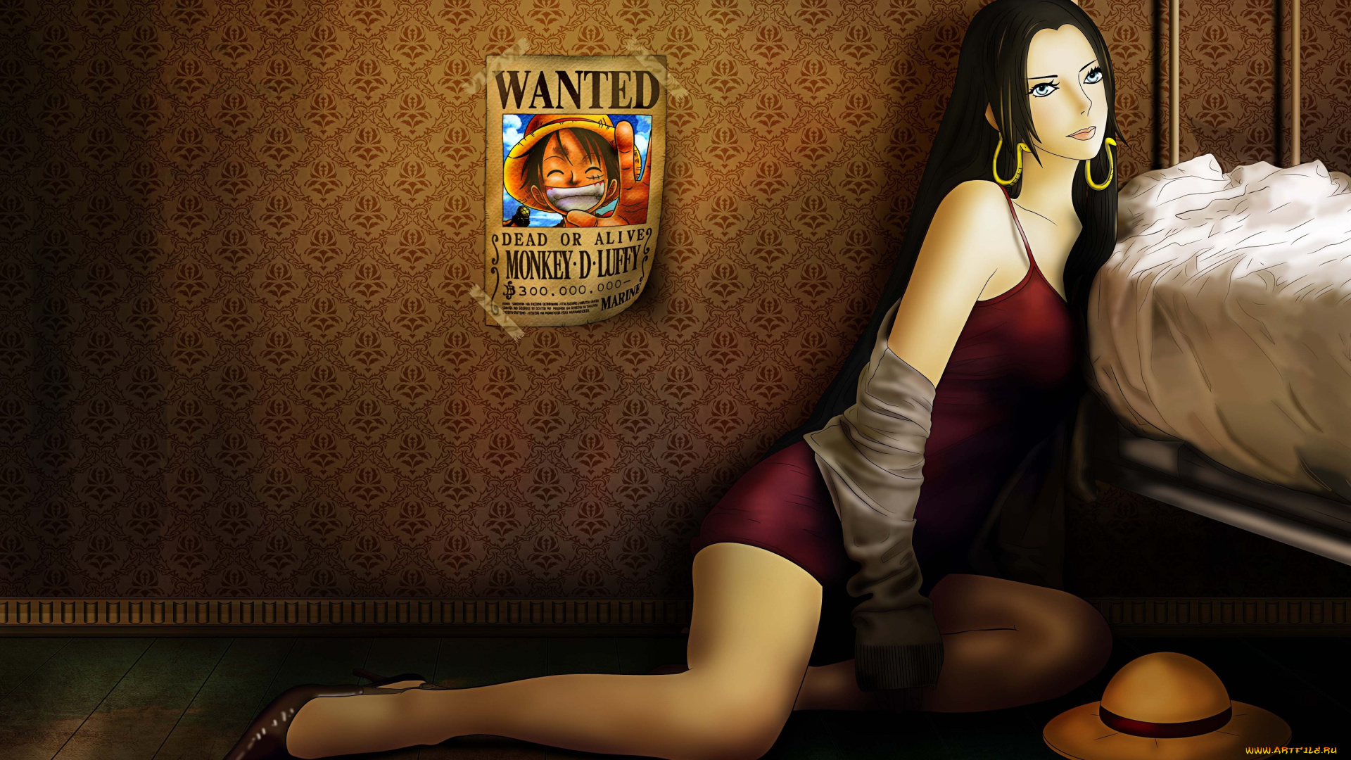 аниме, one, piece, девушка, обои, стена, плакат