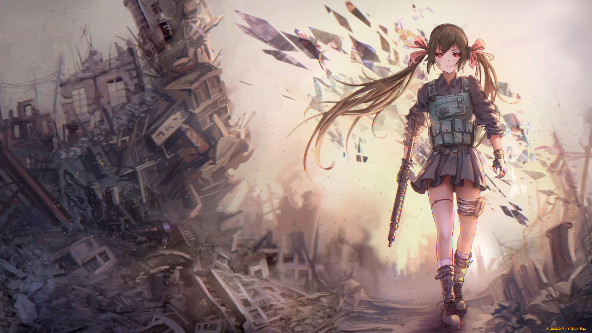 аниме, оружие, , техника, , технологии, девушка