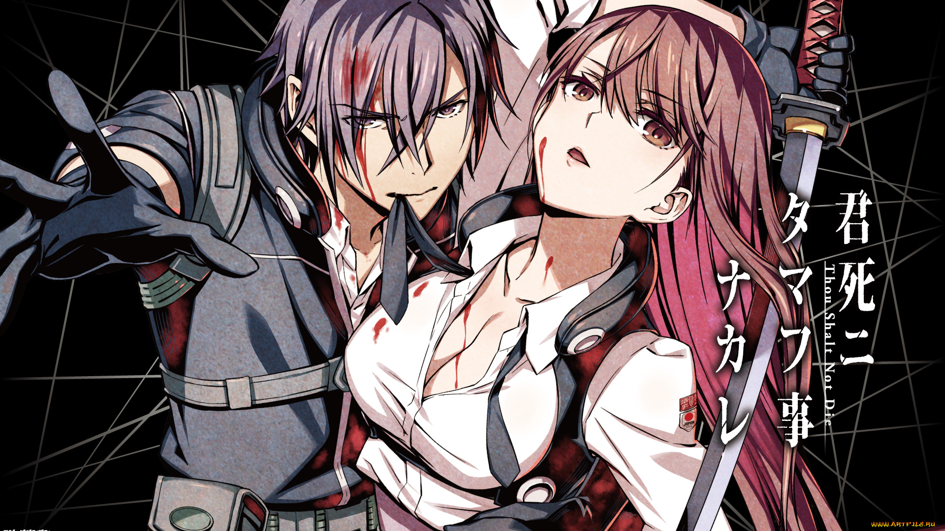 аниме, оружие, , техника, , технологии, девушка, парень