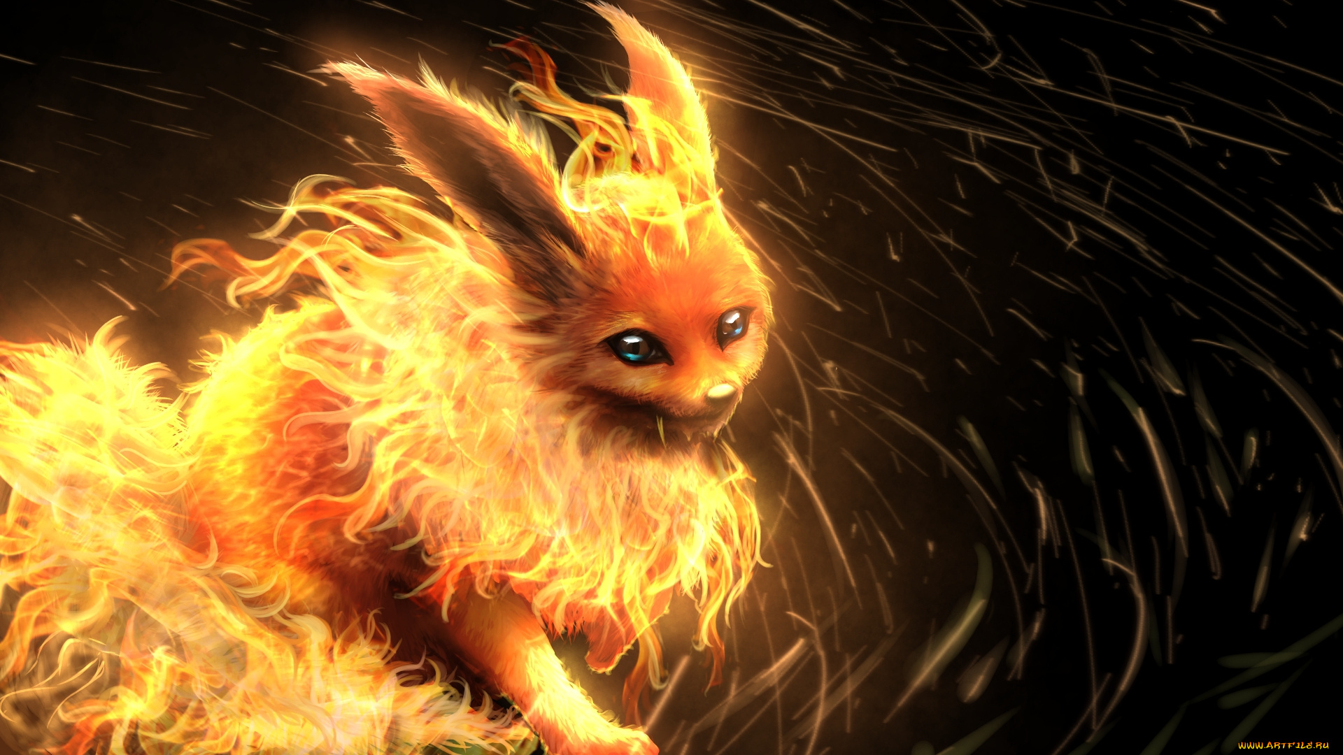 аниме, pokemon, flareon