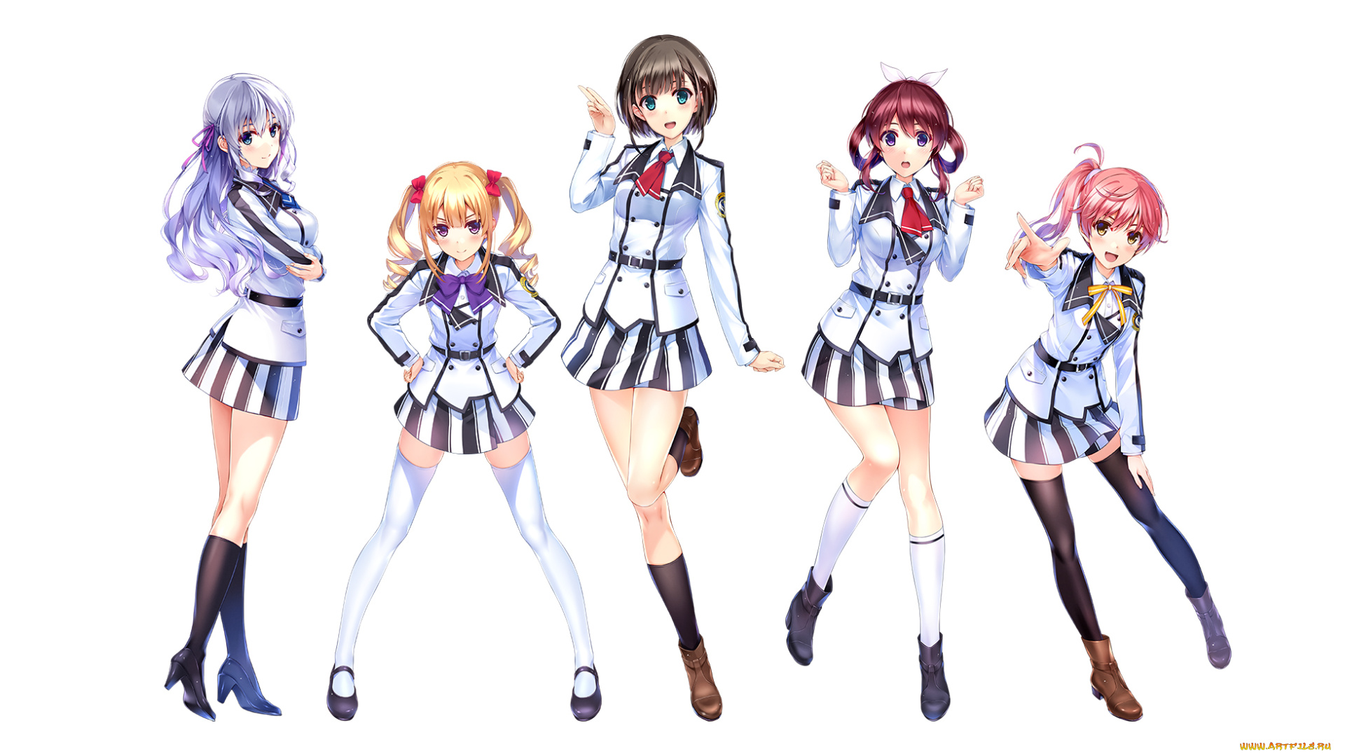 аниме, unknown, , другое, девушки, взгляд, фон