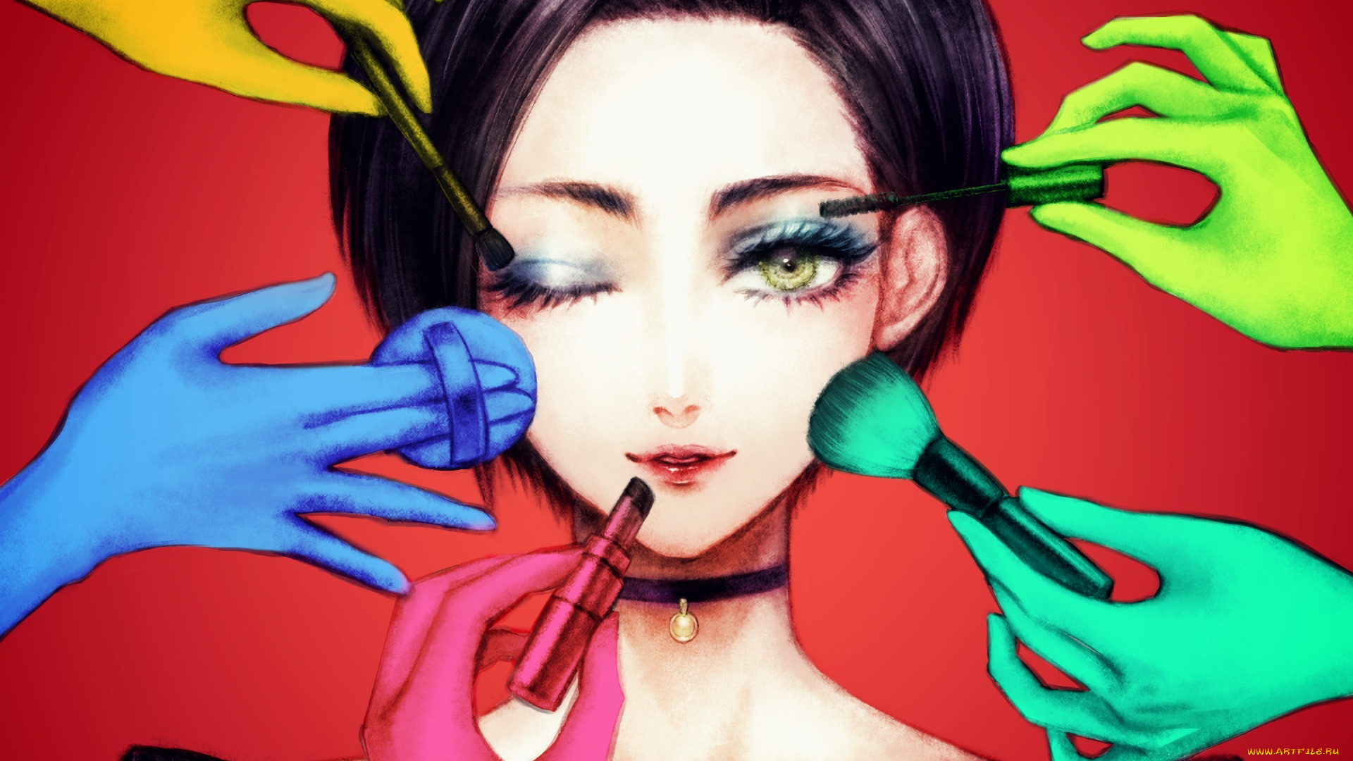 аниме, unknown, , другое, макияж, девушка