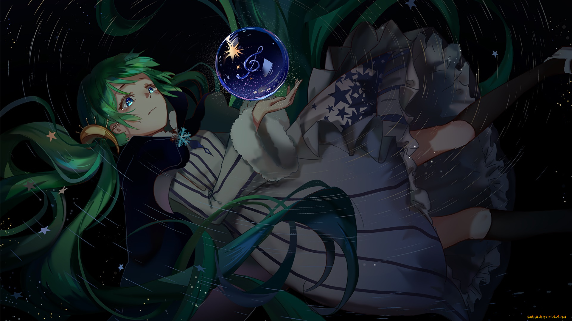 аниме, vocaloid, фон, взгляд, девушка