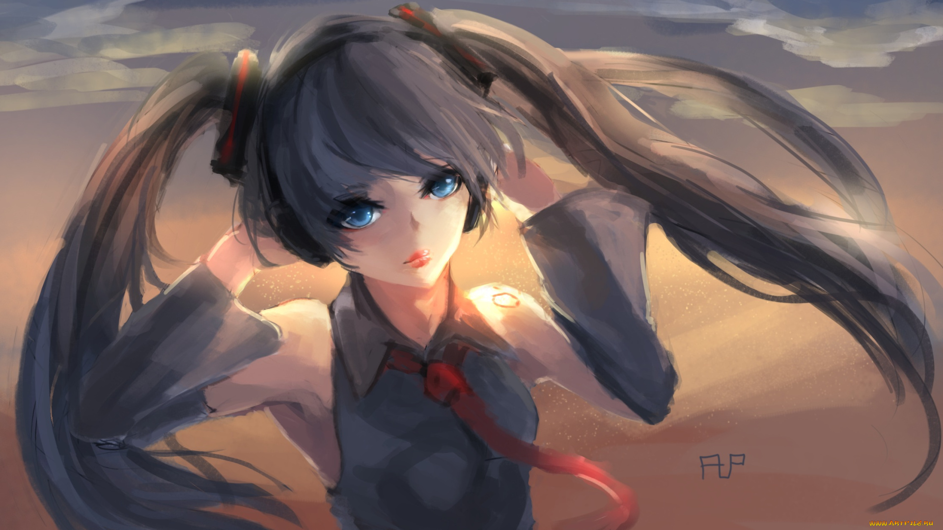 аниме, vocaloid, hatsune, miku