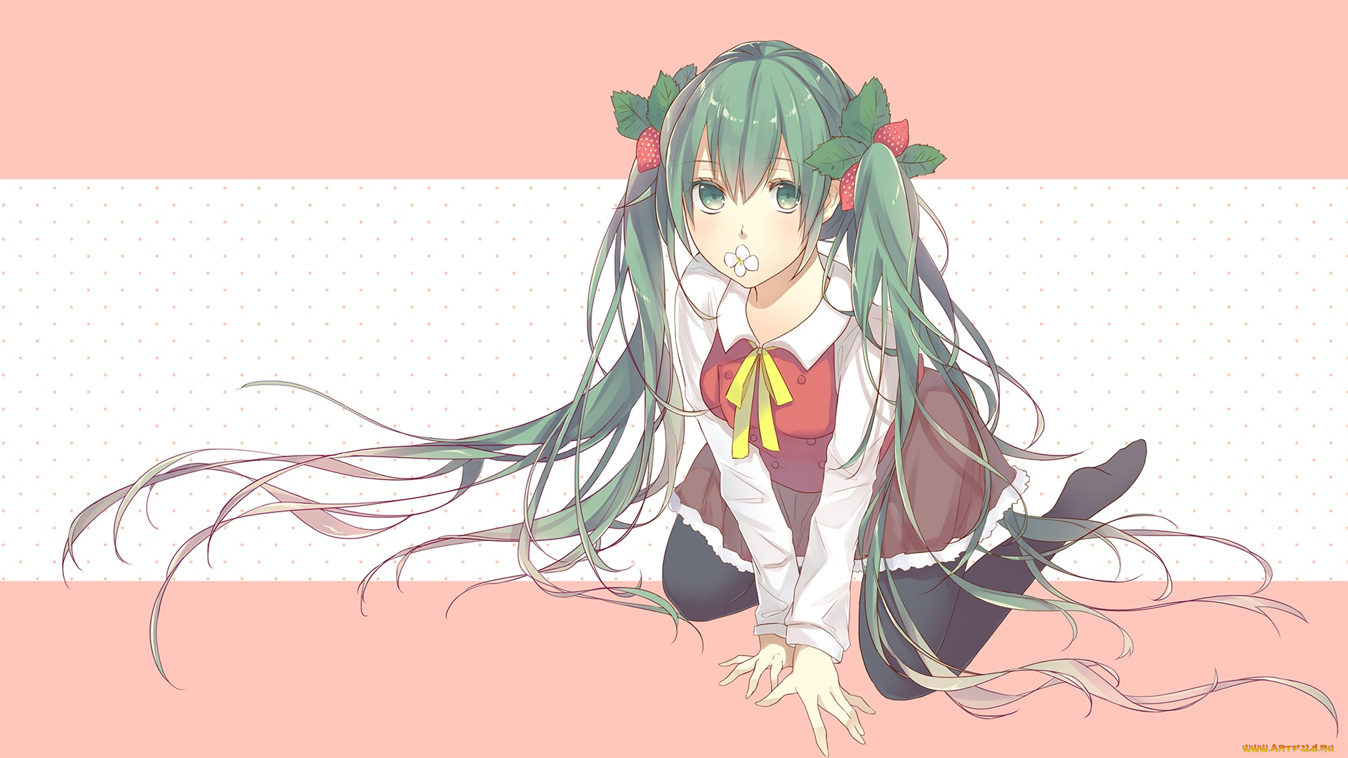 аниме, vocaloid, взгляд, фон, девушка