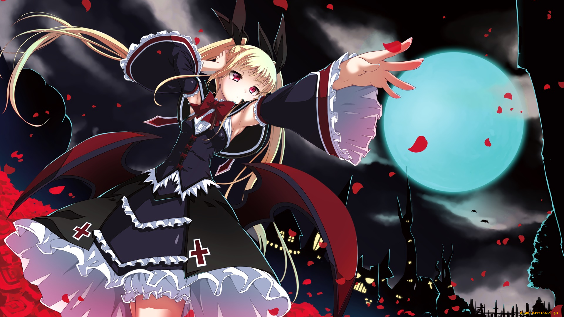 blazblue, аниме, девушка, взгляд, фон